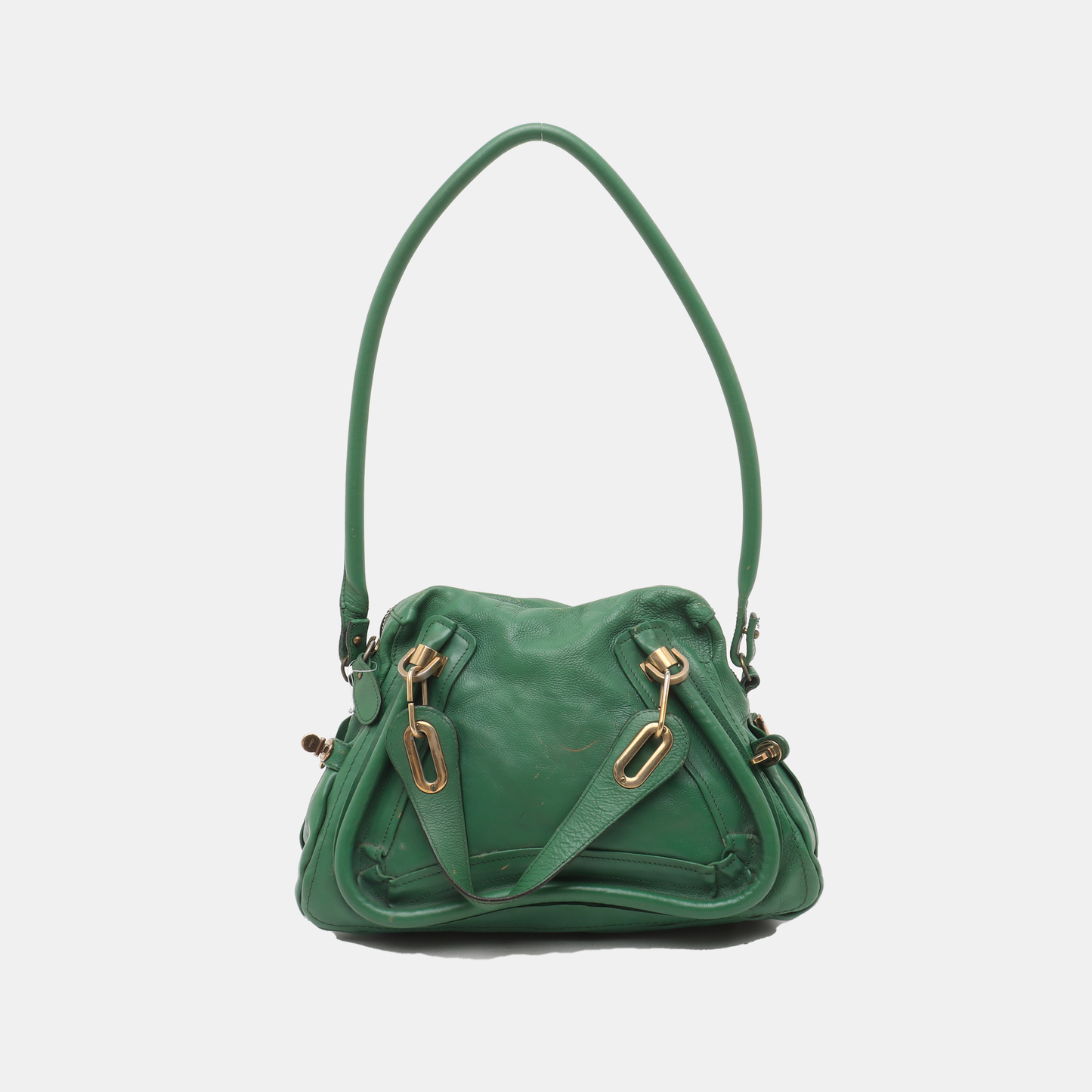 Chloé Paraty Medium size Green Leather Single Shoulder Bag Golden hardware Removable shoulder strap-(SKU)-14336695