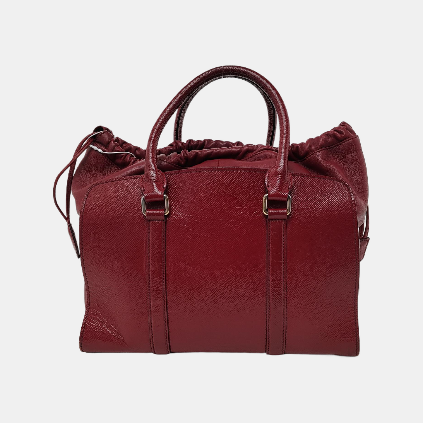 BURBERRY Dinton Red Cowhide Tote Bag Golden hardware-(SKU)-944819144