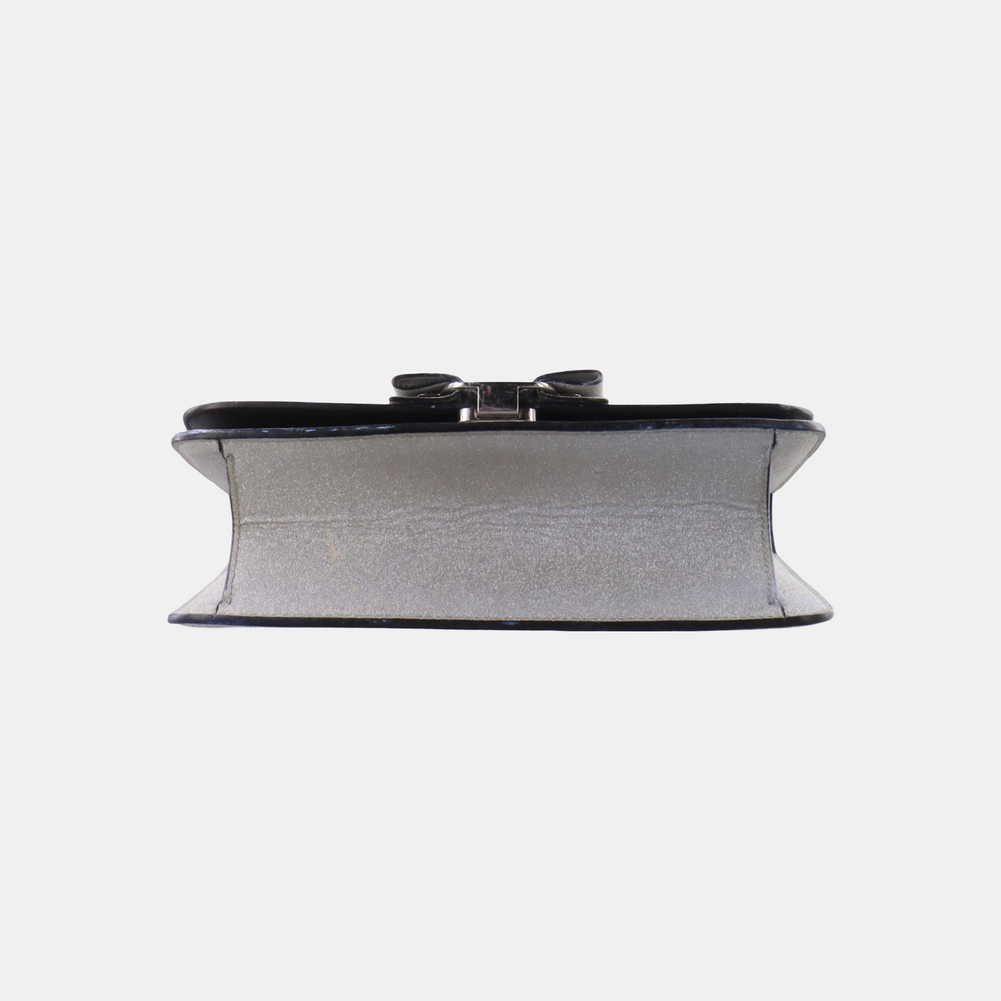 FERRAGAMO Vara Medium size Grey Cowhide Crossbody Bag Silver Hardware Removable shoulder strap-(SKU)-13751460