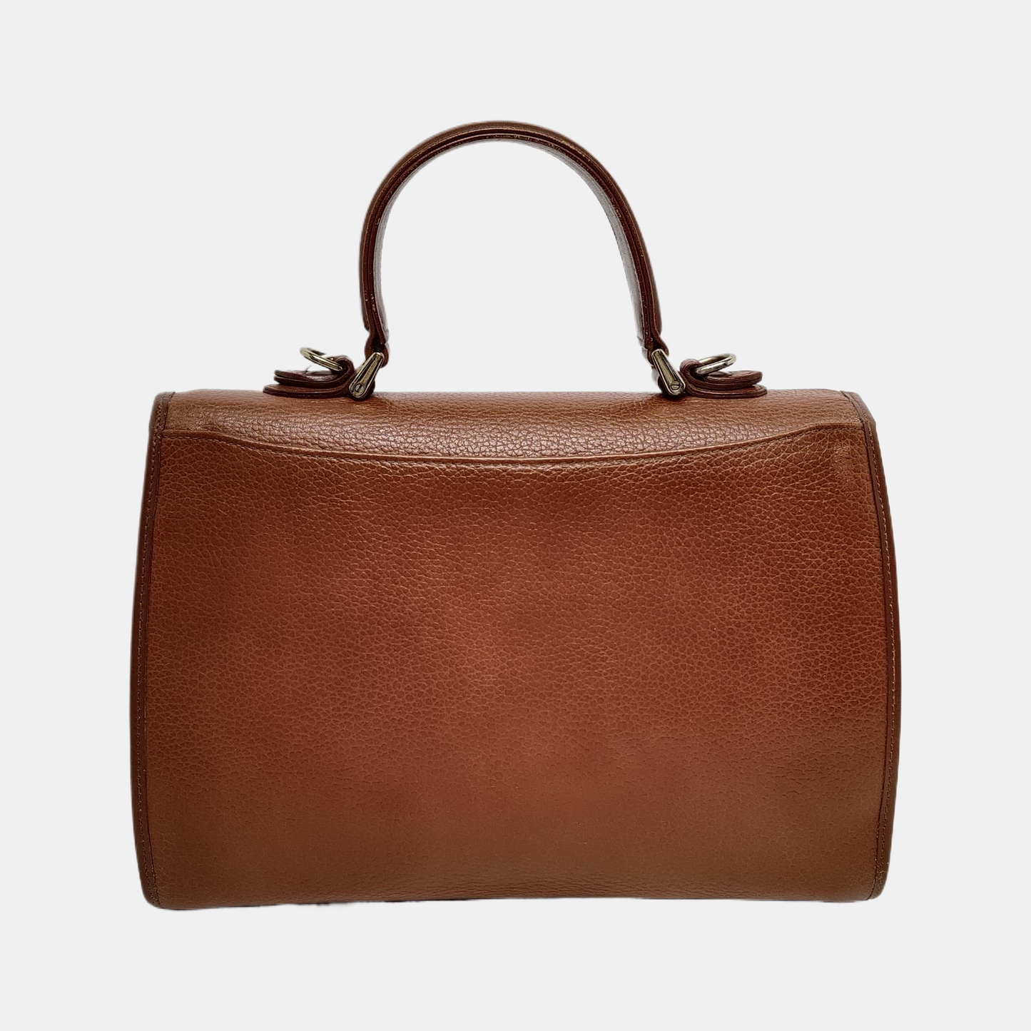 BURBERRY Brown Cowhide Handbag Silver Hardware-(SKU)-14318361