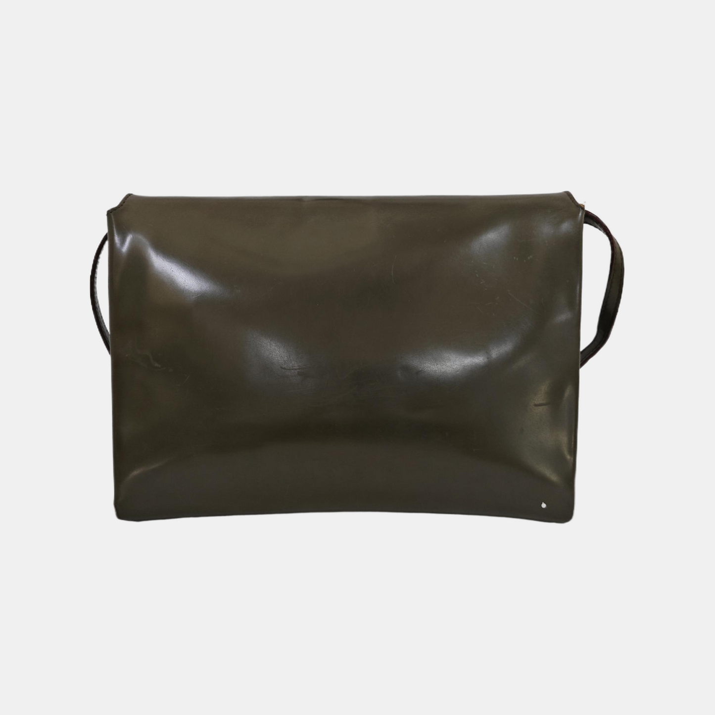 BALLY Dark Green Leather Crossbody Bag Single Shoulder Bag Silver Hardware Pouch detachable shoulder strap-(SKU)-940675885