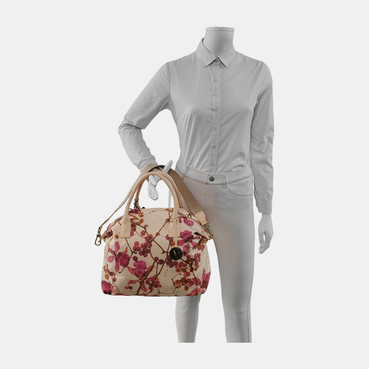 FURLA Beige fabric printed single shoulder bag Rose Gold Hardware Removable shoulder strap-(SKU)-940524679