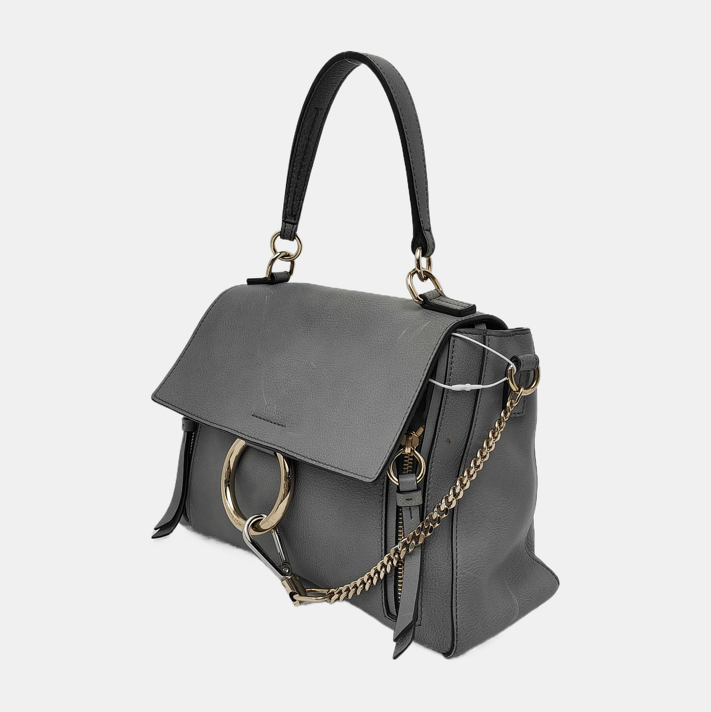 Chloé Faye Medium size Green Cowhide Leather Shoulder Bag Tote Golden hardware Removable shoulder strap-(SKU)-941110973