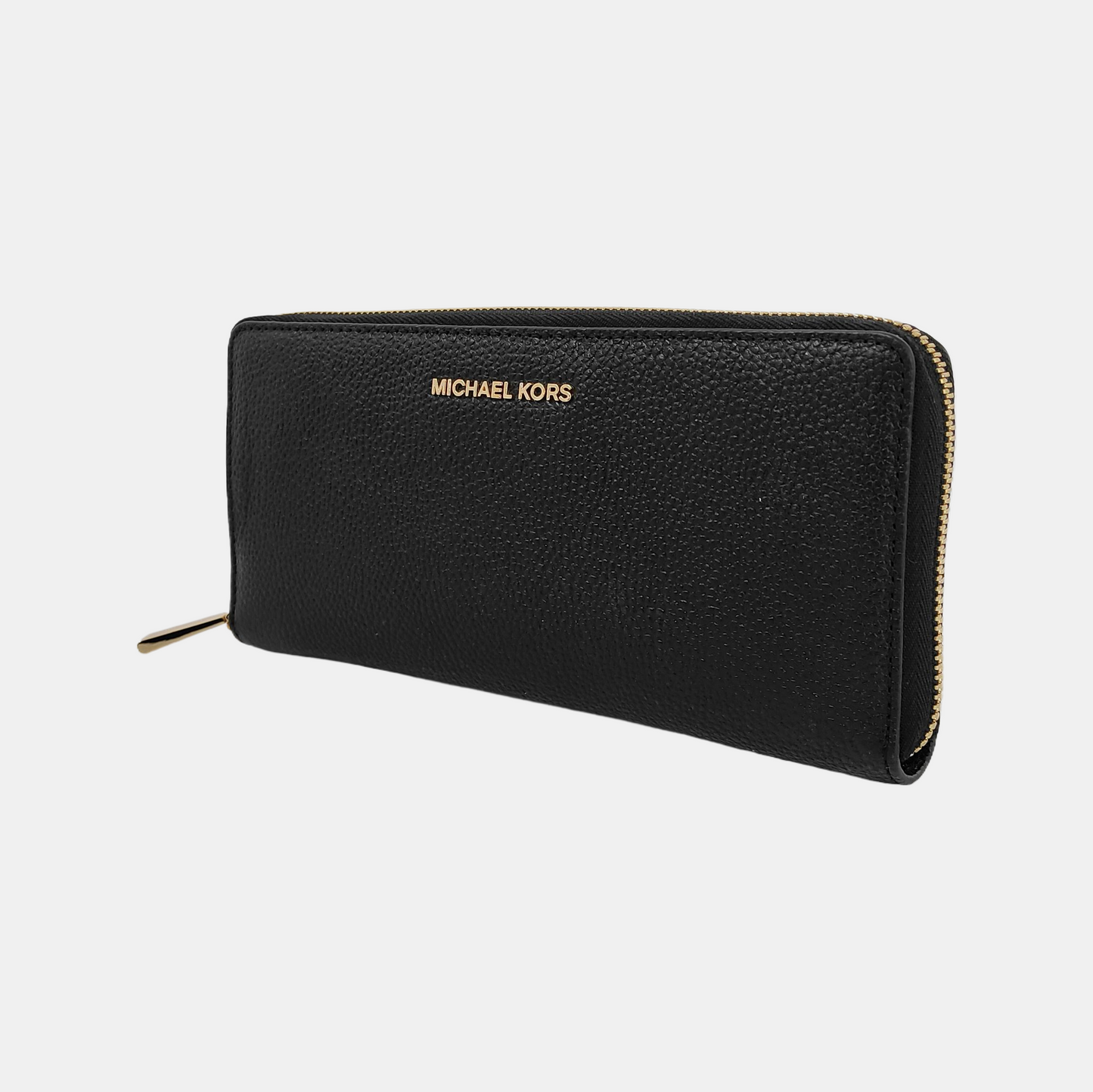 MICHAEL KORS Black Leather Wallet Golden hardware-(SKU)-942270636