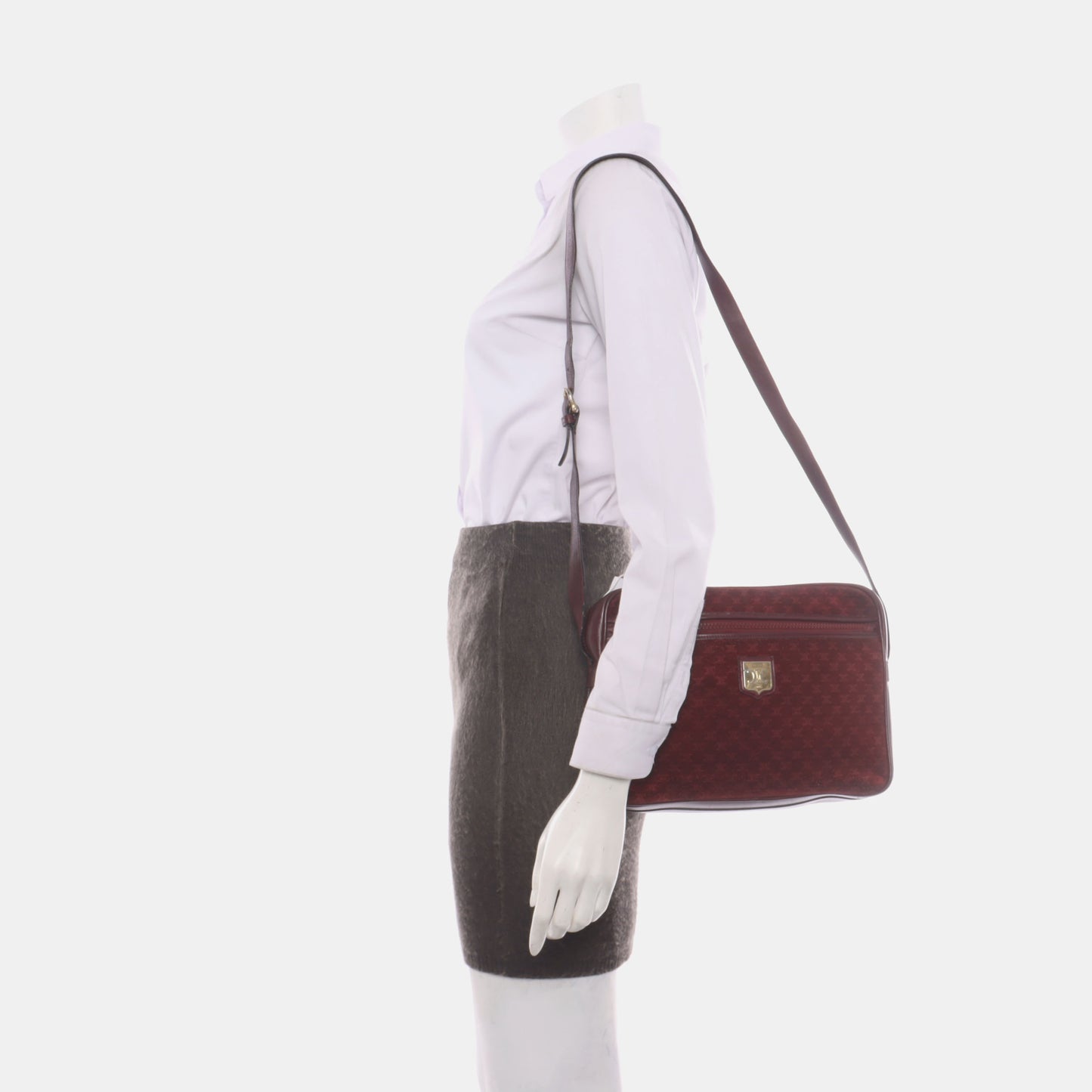 CELINE Colorful Suede Triumph Arch Single Shoulder Bag Crossbody Golden hardware-(SKU)-929188457