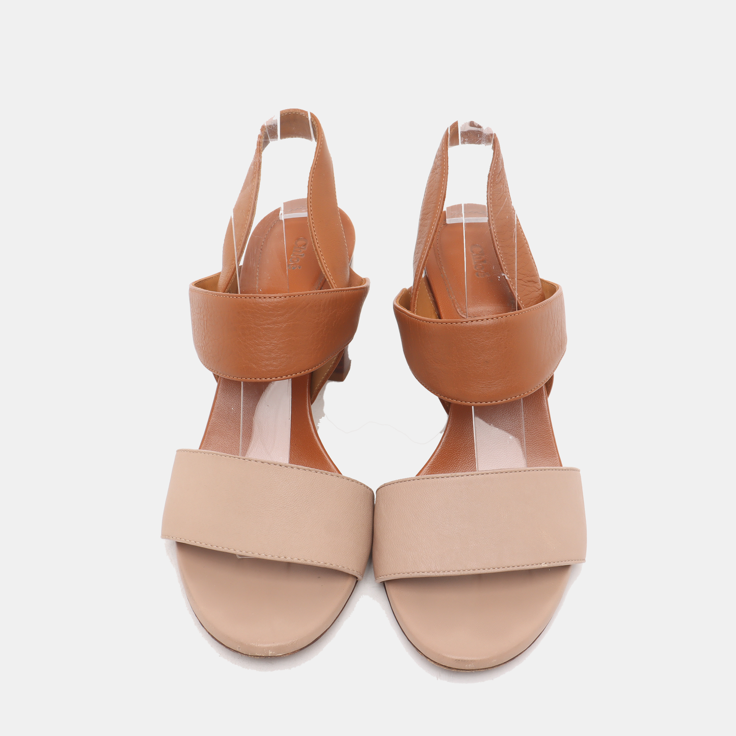 Chloé 37code Summer Light Brown Leather Women's High Heel Sandals-(SKU)-14014219