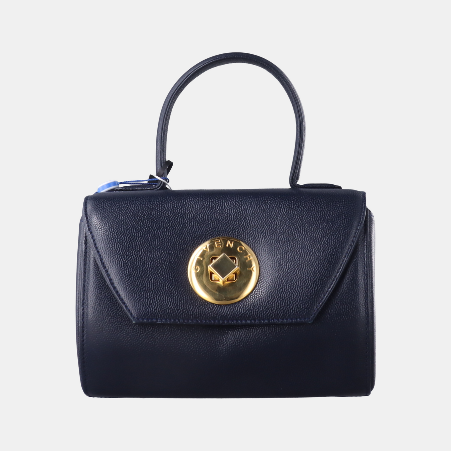 GIVENCHY Box Bag Dark Blue Leather Handbag Golden hardware-(SKU)-12936478