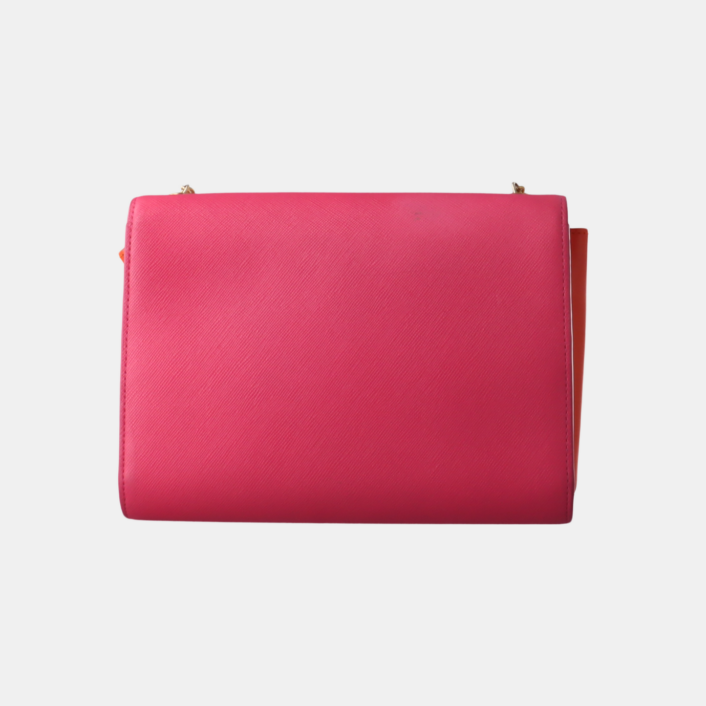 MCM Fuchsia Leather Crossbody Shoulder Bag Handbag Golden hardware Removable shoulder strap-(SKU)-14092274