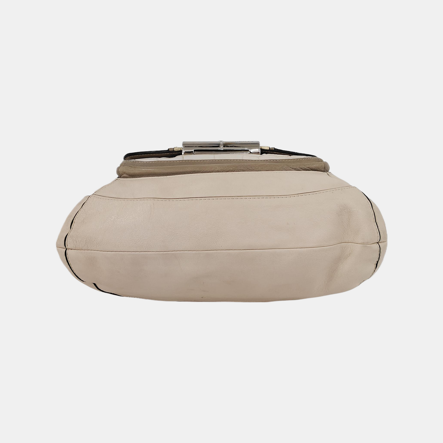 COACH Beige Leather Stamped Single Shoulder Bag Handbag Silver Hardware-(SKU)-943932252