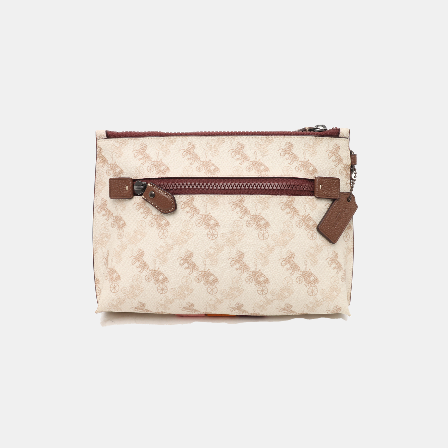 COACH White Coated Canvas Carriage Handbag Ruthenium color hardware-(SKU)-938171681