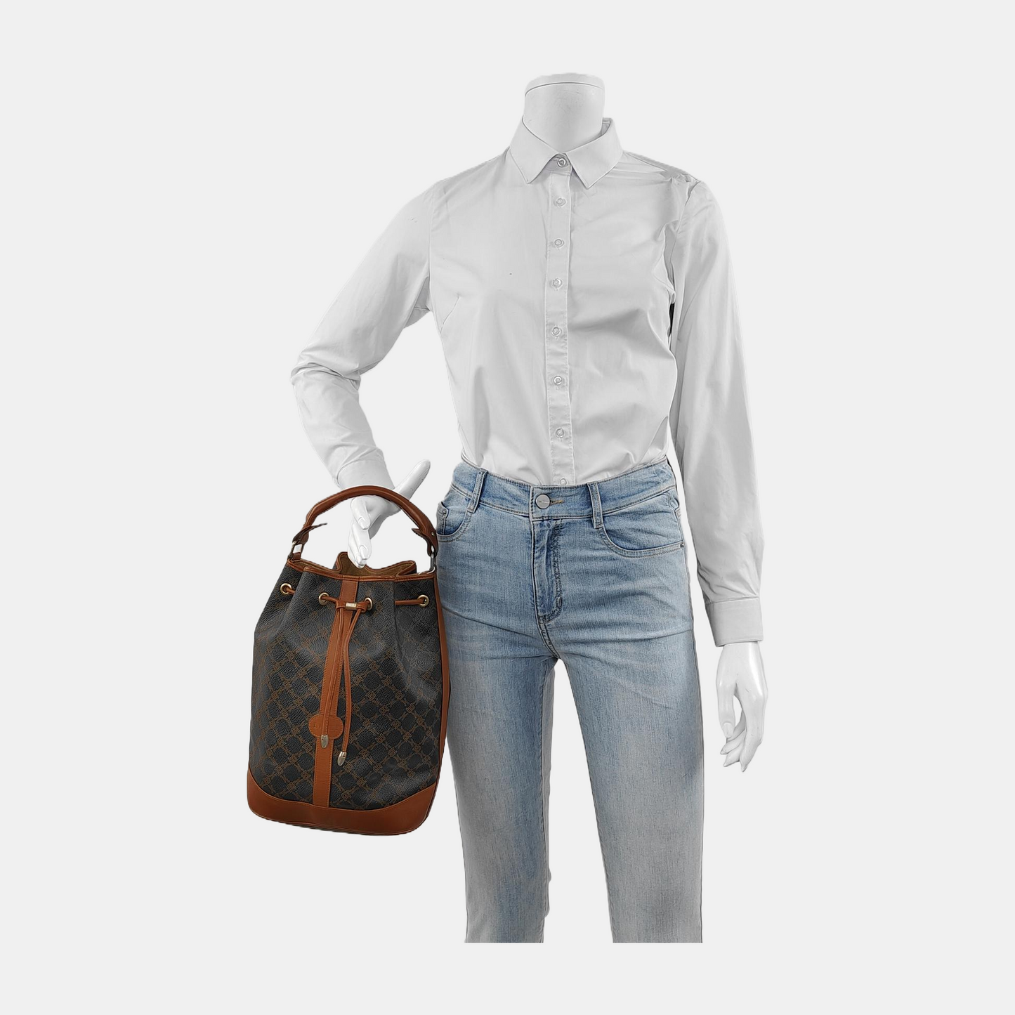 BALLY Bucket bag Black Coated Canvas Tote Bag Golden hardware-(SKU)-943650980