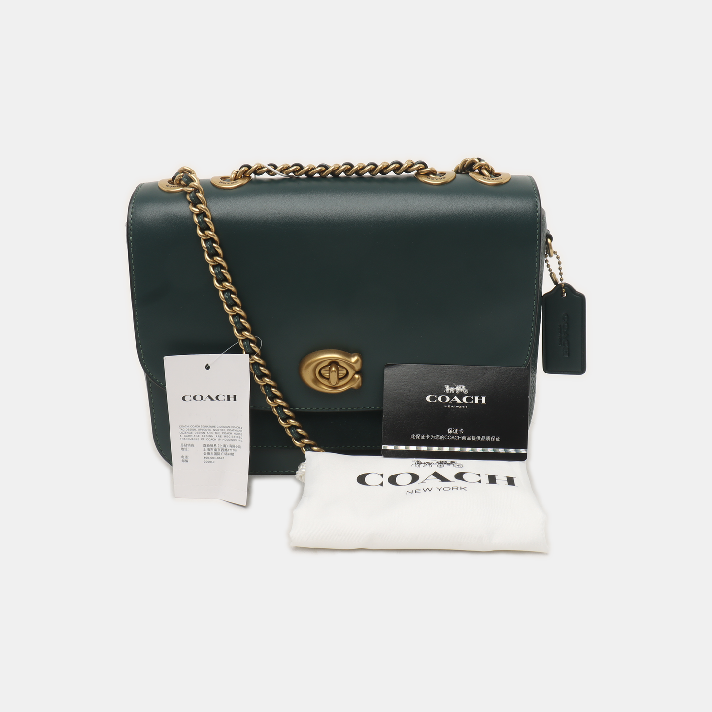 COACH MADISON Green Leather Crossbody Single Shoulder Bag-(SKU)-935362447
