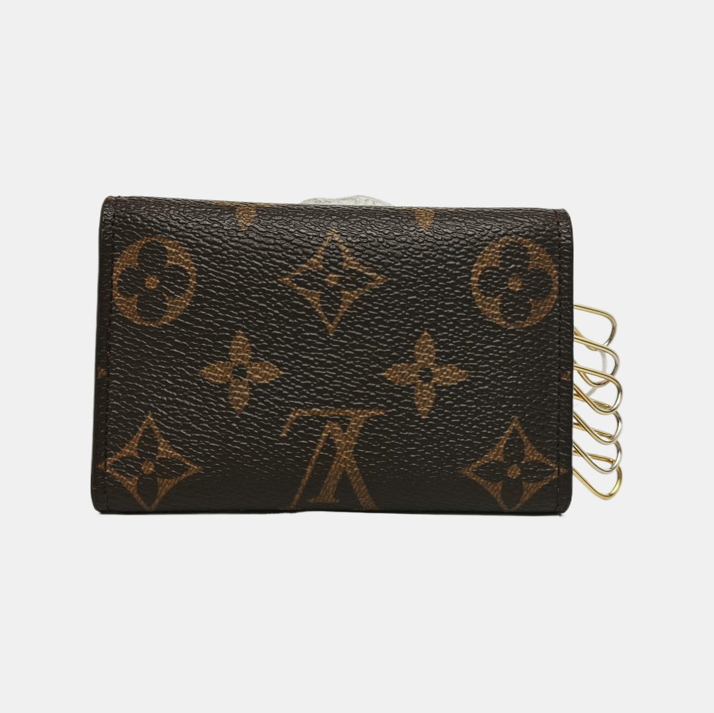 LOUIS VUITTON Brown Coated Canvas Monogram Key Bag Golden hardware-(SKU)-944332250
