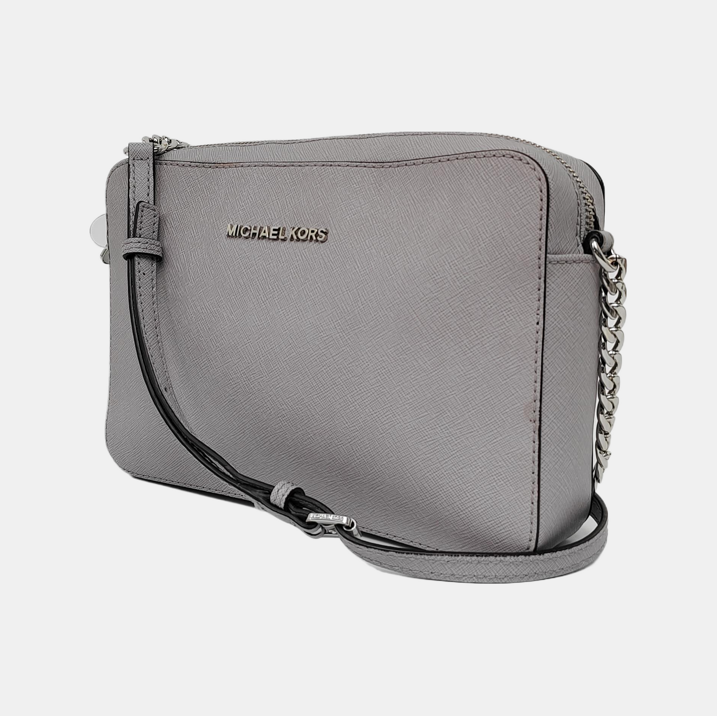 MICHAEL KORS Camera Bag Medium size Light Purple Leather Embossed Single Shoulder Crossbody Bag Silver Hardware-(SKU)-942697906