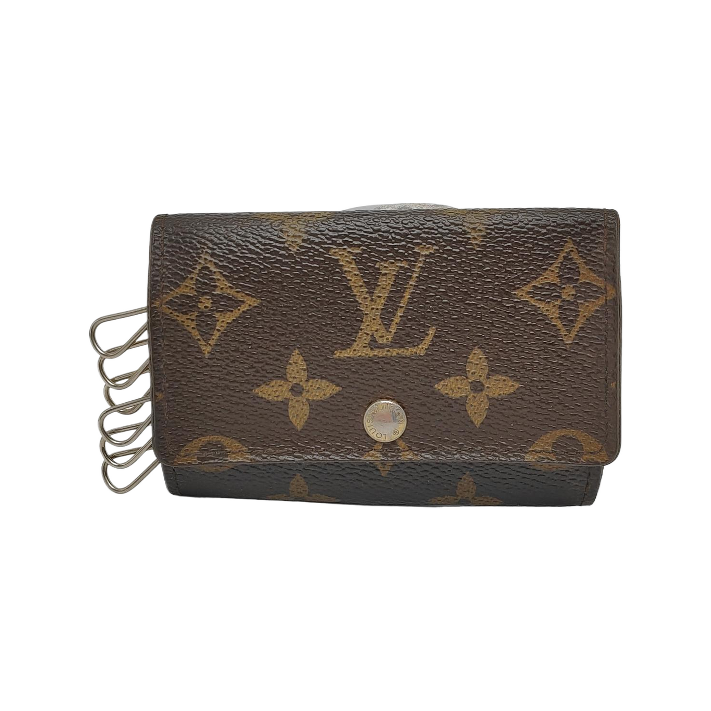 LOUIS VUITTON PORTE MONNAIE Brown Coated Canvas Monogram Key Bag Golden hardware-(SKU)-943902302