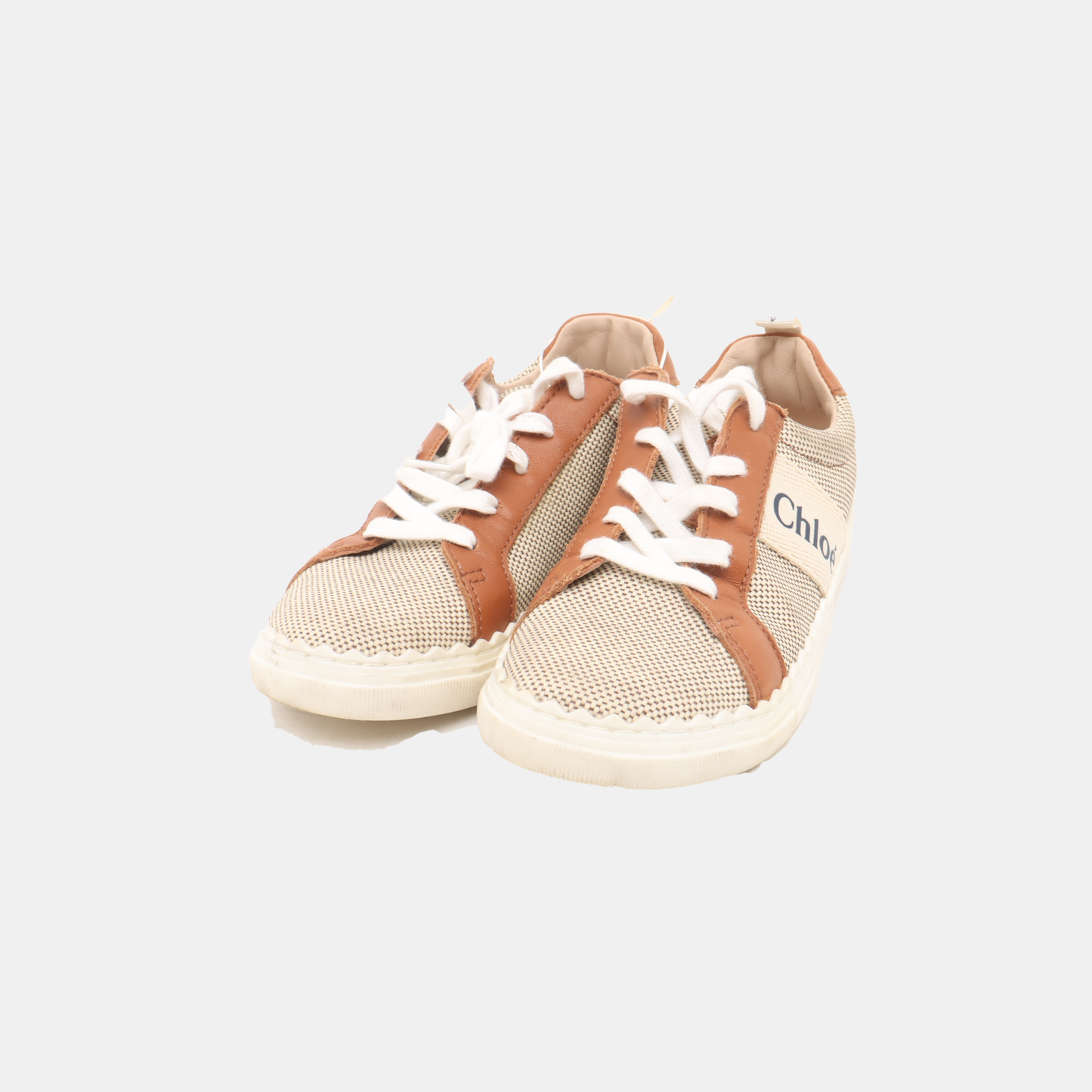 Chloé 32code Autumn and Spring Beige Fabric Women's Athletic Casual Shoes-(SKU)-933067743