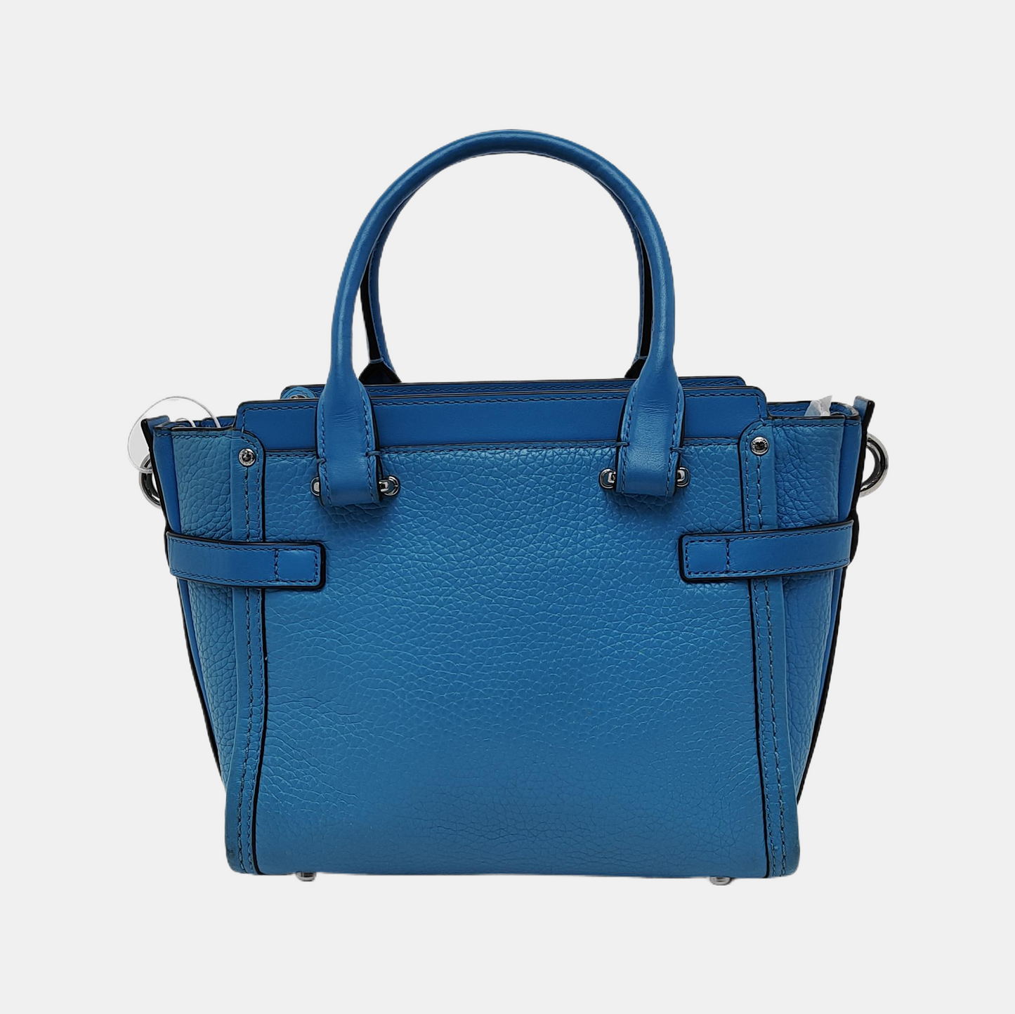 COACH SWAGGER Blue Cowhide Single Shoulder Bag Sling Bag Tote Silver Hardware Removable shoulder strap-(SKU)-940539626