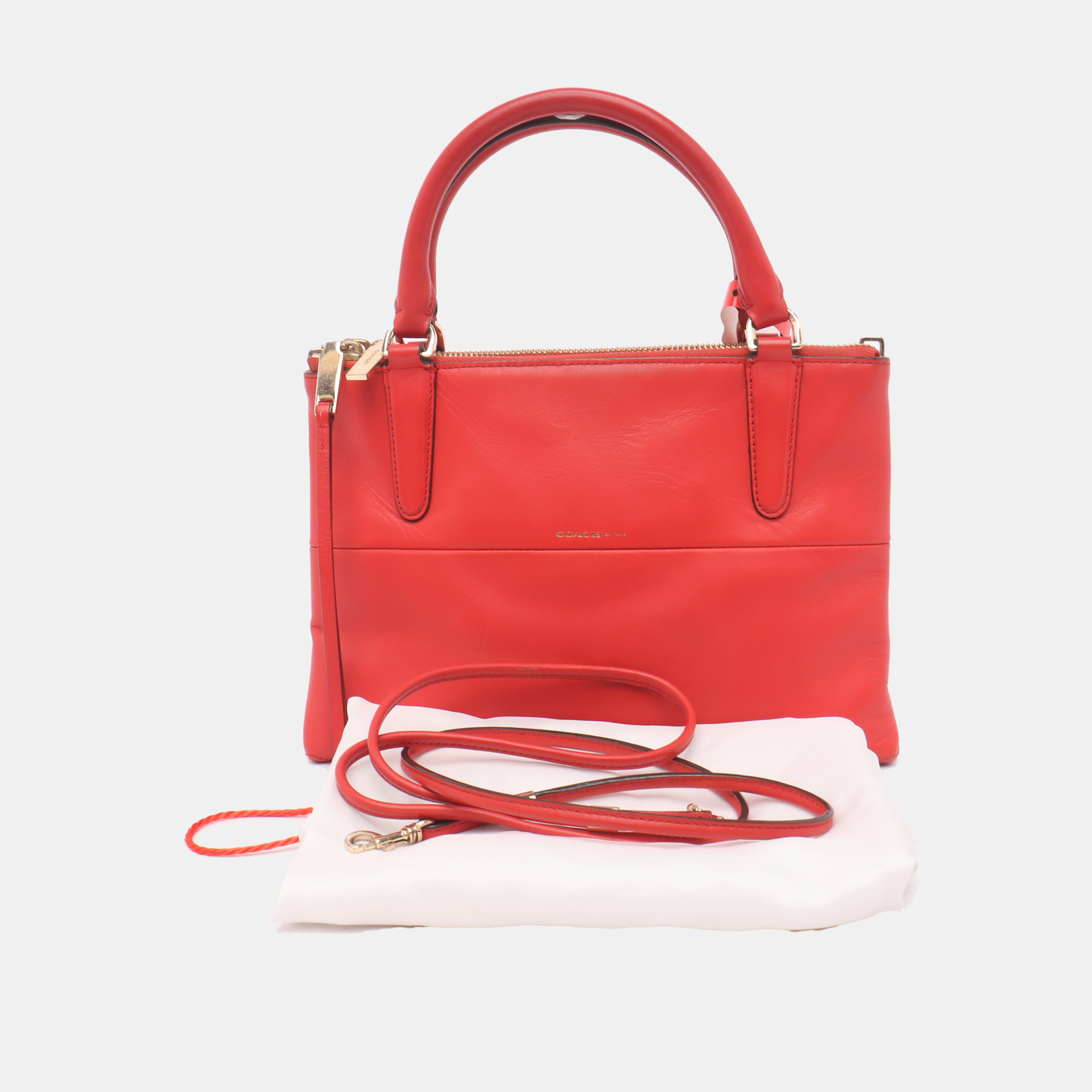 COACH Tote bag Red Leather Crossbody Single Shoulder Bag Handbag Golden hardware Removable shoulder strap-(SKU)-11962000