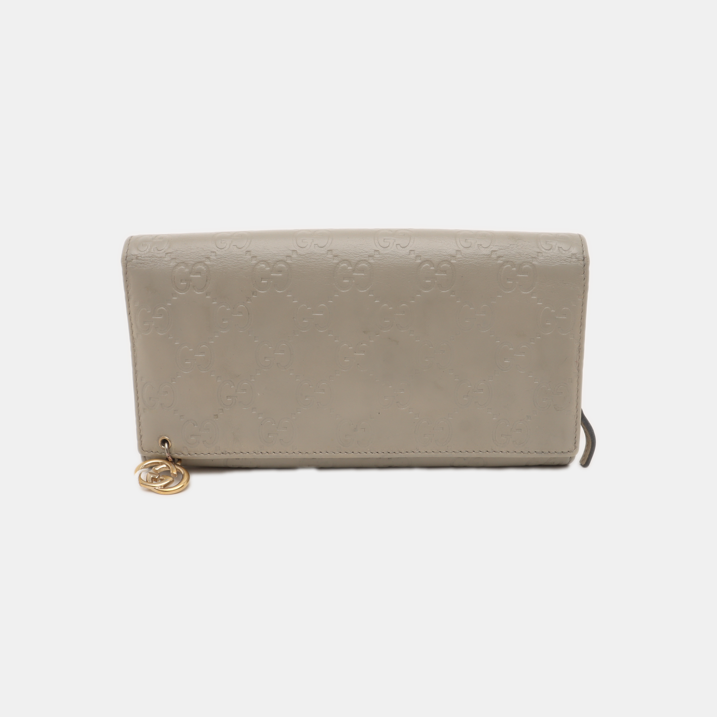 GUCCI Microguccissima Light Gray Cowhide Vintage Embossed Wallet Golden hardware-(SKU)-14418012