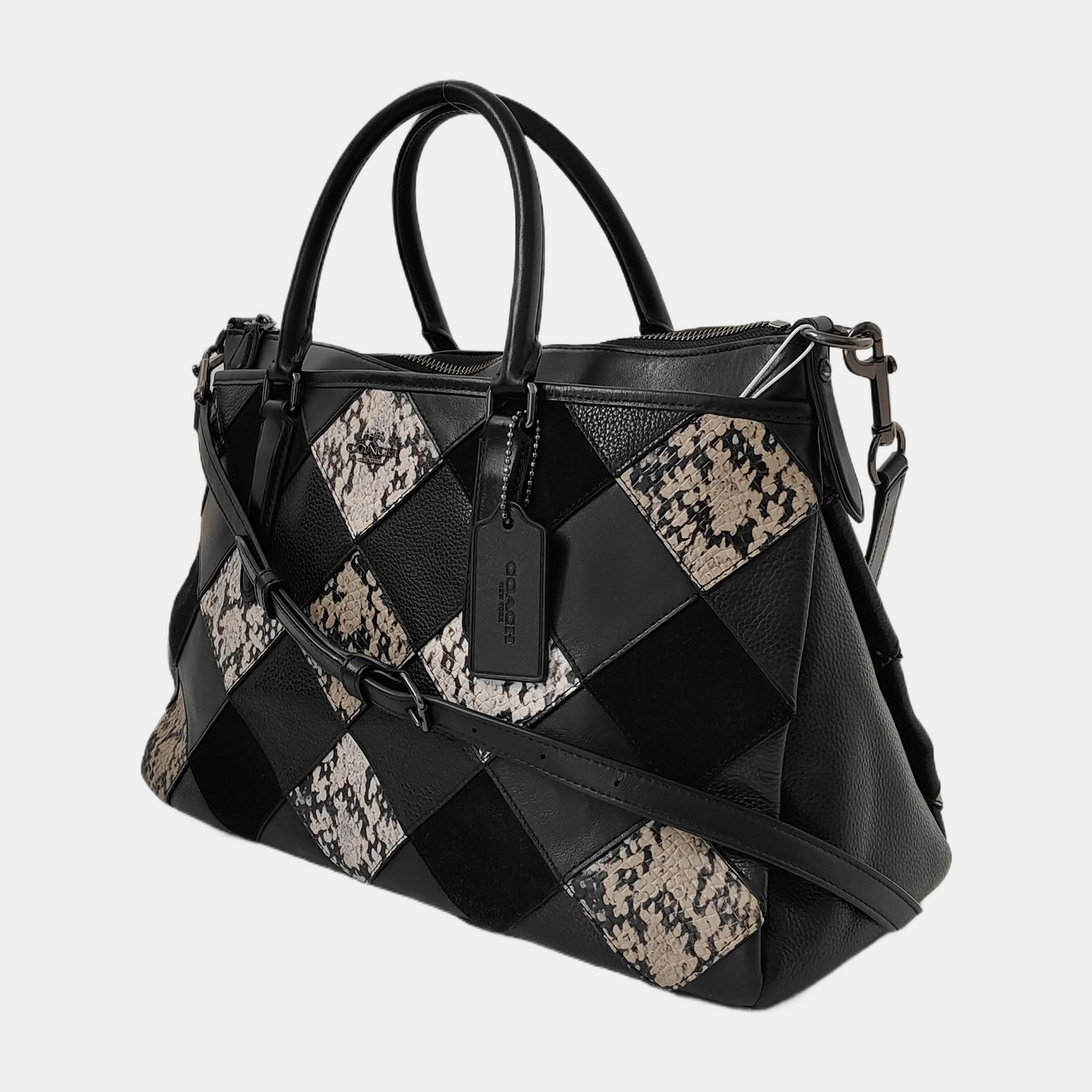 COACH CROSBY Black Leather Single Shoulder Bag Handbag Black hardware Removable shoulder strap-(SKU)-942426651