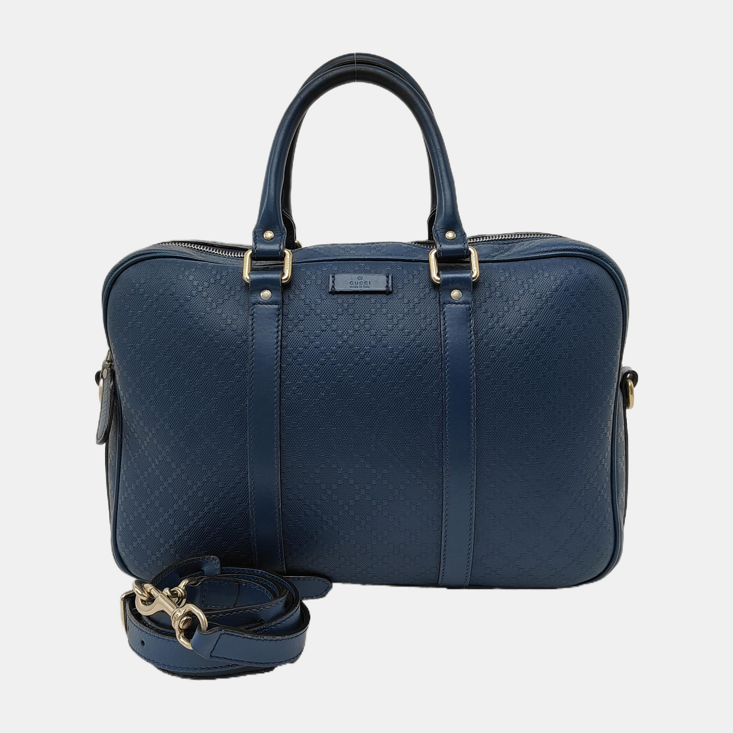 GUCCI Blue cowhide single shoulder bag Golden hardware Removable shoulder strap-(SKU)-941163649