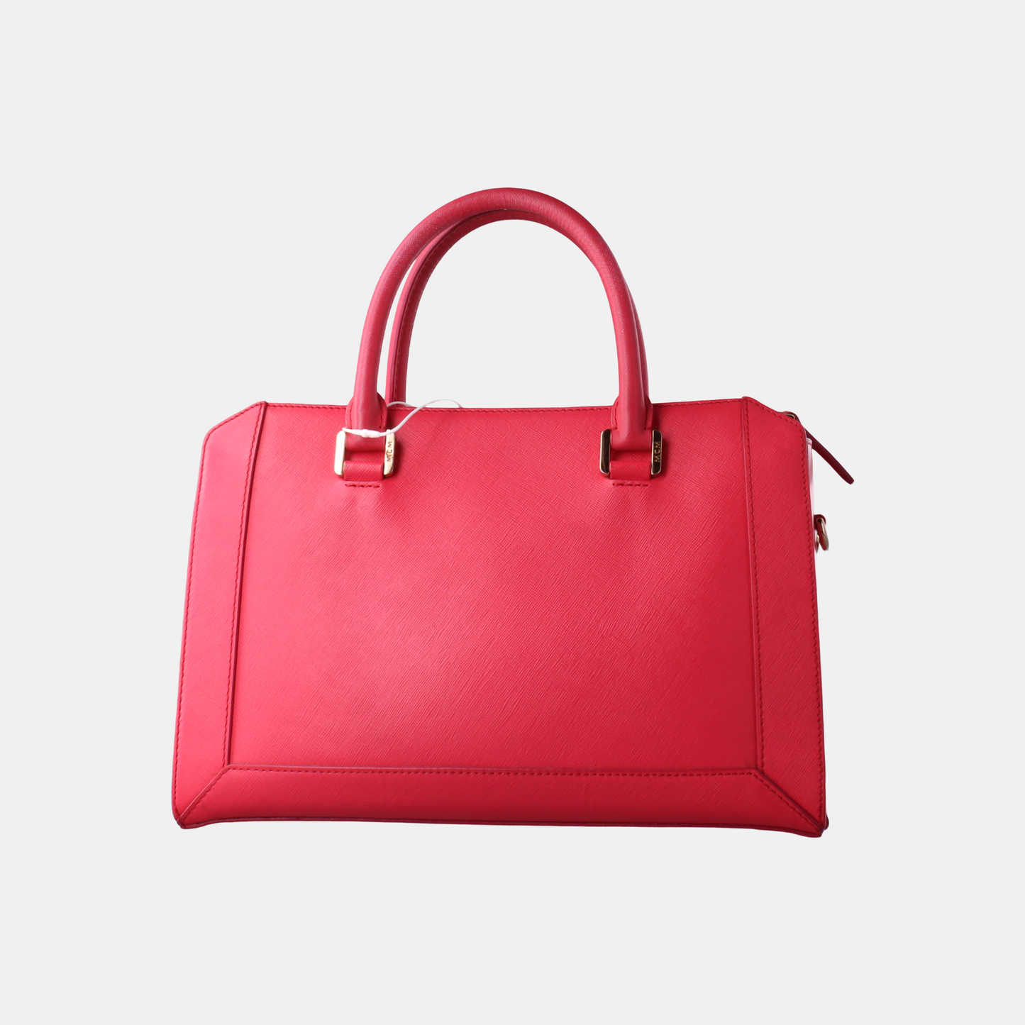 MCM NUOVO Red Leather Embossed Shoulder Bag Tote Bag Crossbody Bag Golden hardware Removable shoulder strap-(SKU)-14100965