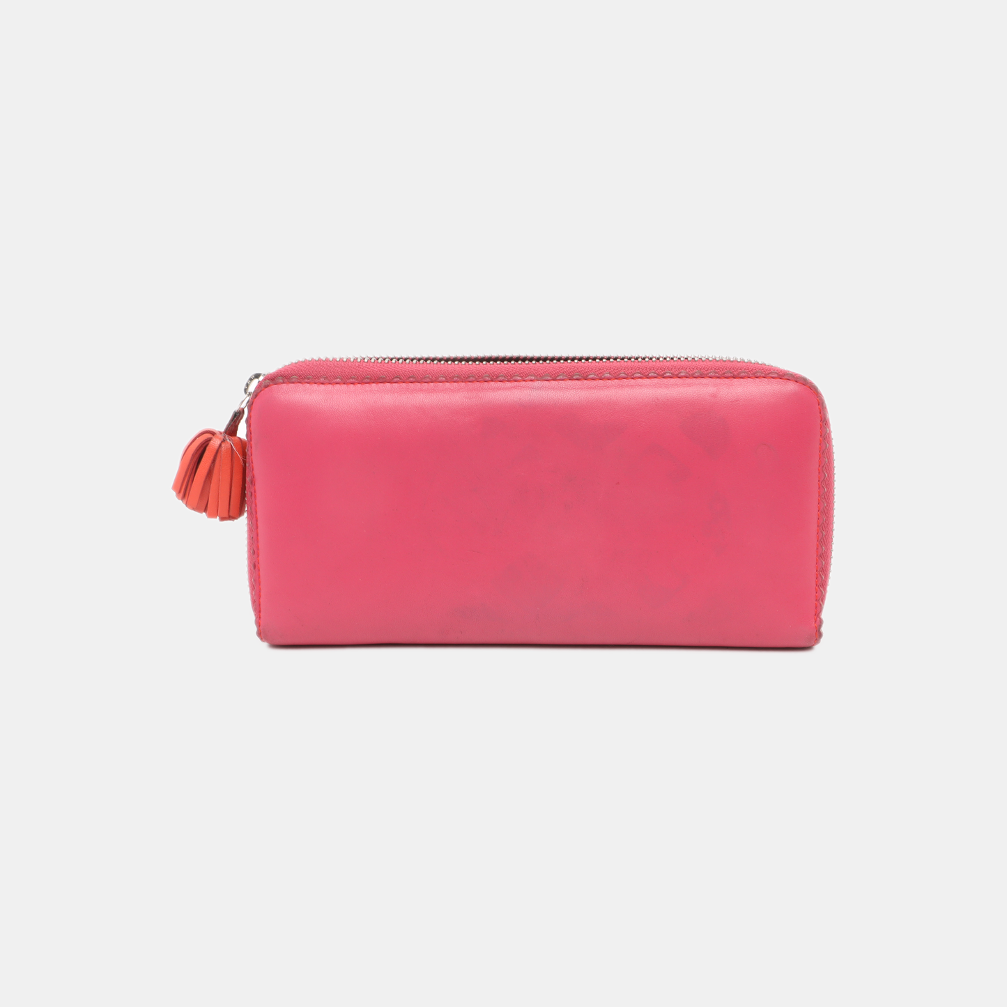 LOEWE Fuchsia cowhide tassel wallet Silver Hardware-(SKU)-13122105