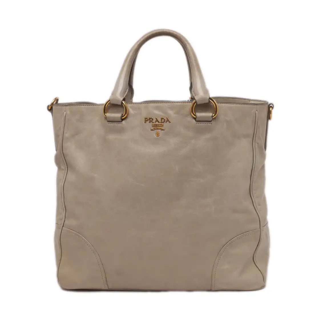 PRADA Green Cowhide Handbag Shoulder Bag Golden hardware-(SKU)-13786138