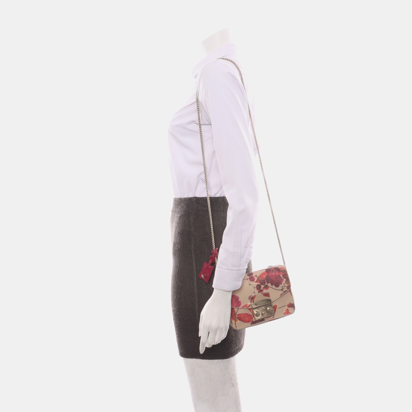 FURLA Metropolis Multicolor Leather Printed Sling Bag with Shoulder Golden hardware Removable shoulder strap-(SKU)-14449646