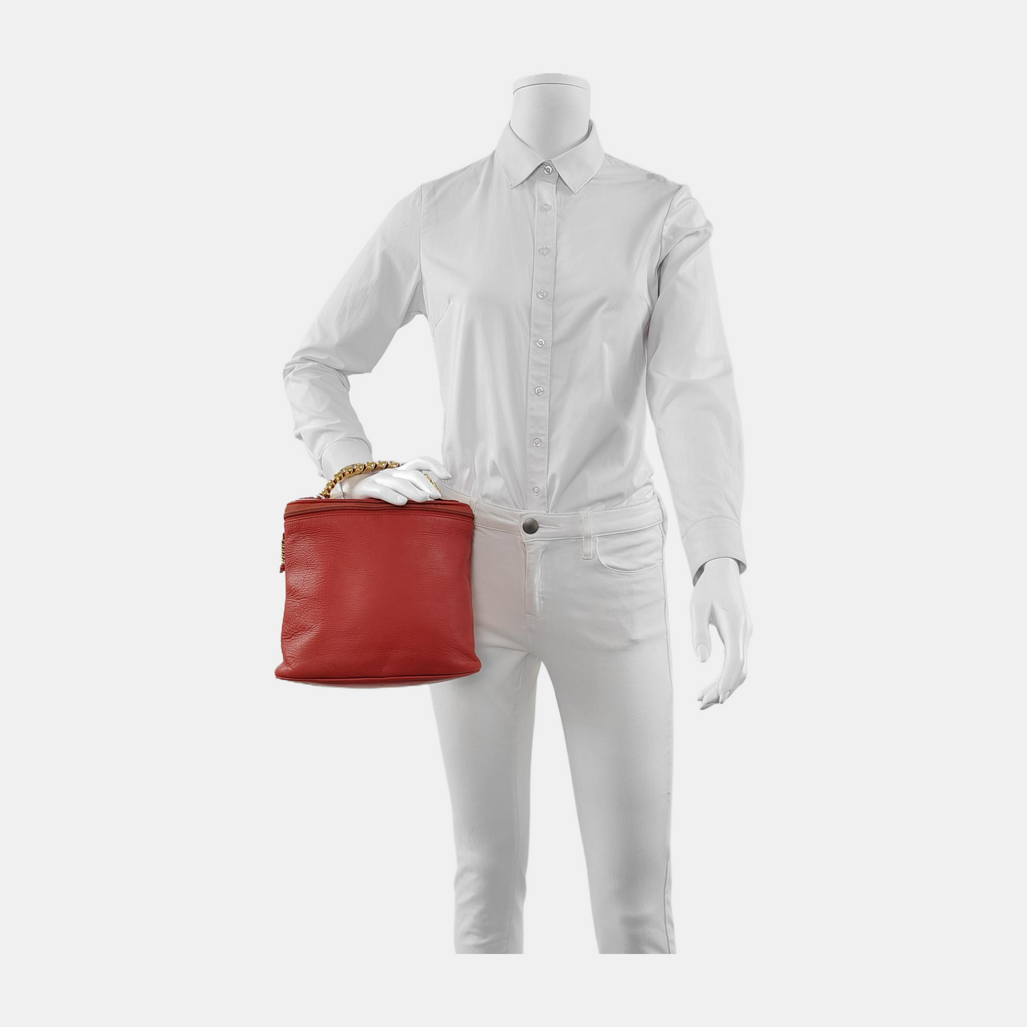 LOEWE Velazquez Orange Red Cowhide Tote Bag Golden hardware-(SKU)-941127614