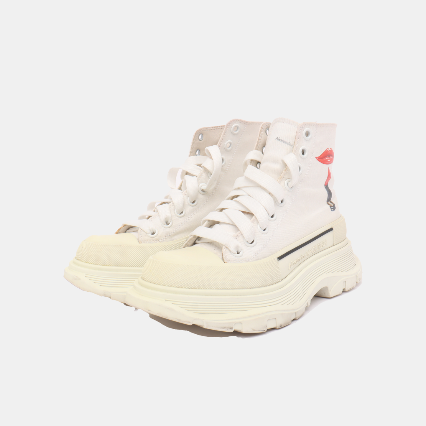 Alexander McQUEEN 36code White Fabric Women's Athletic Casual Shoes Spring and Autumn-(SKU)-13846823
