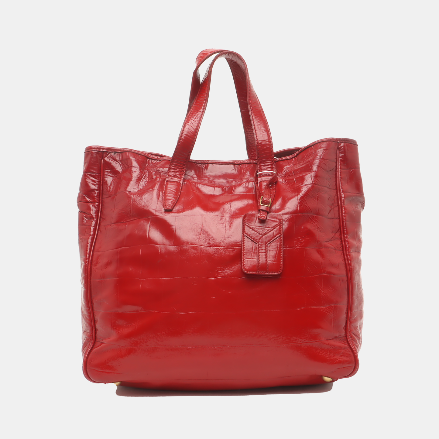 YSL Tote bag Red Patent Leather Embossed Handbag Golden hardware-(SKU)-937757054