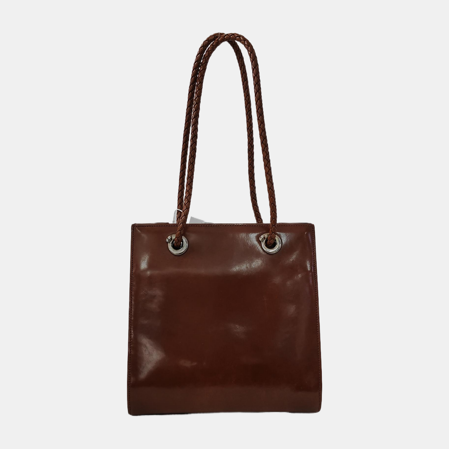Cartier Tote bag Brown Cowhide Single Shoulder Bag Silver Hardware-(SKU)-942575240