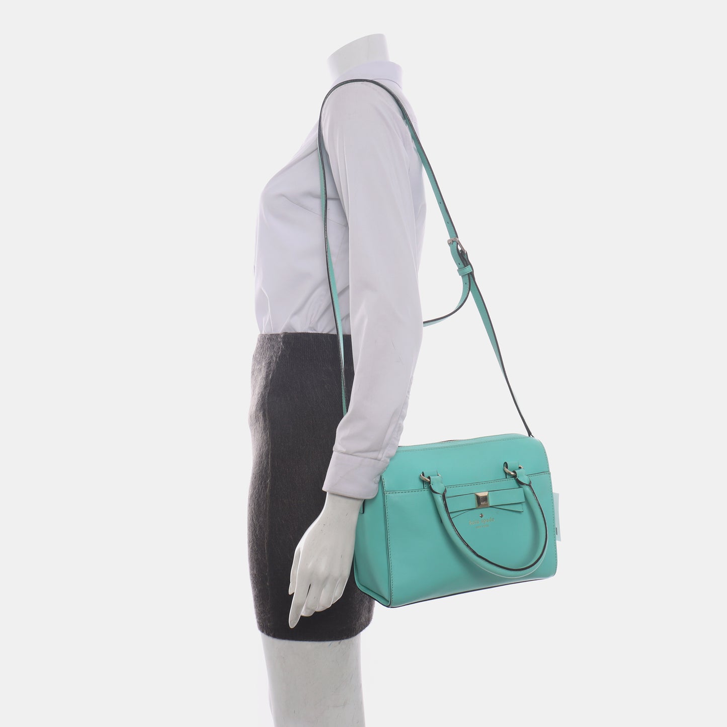 Kate Spade Green leather single shoulder bag handbag crossbody bag Golden hardware Removable shoulder strap-(SKU)-14289698