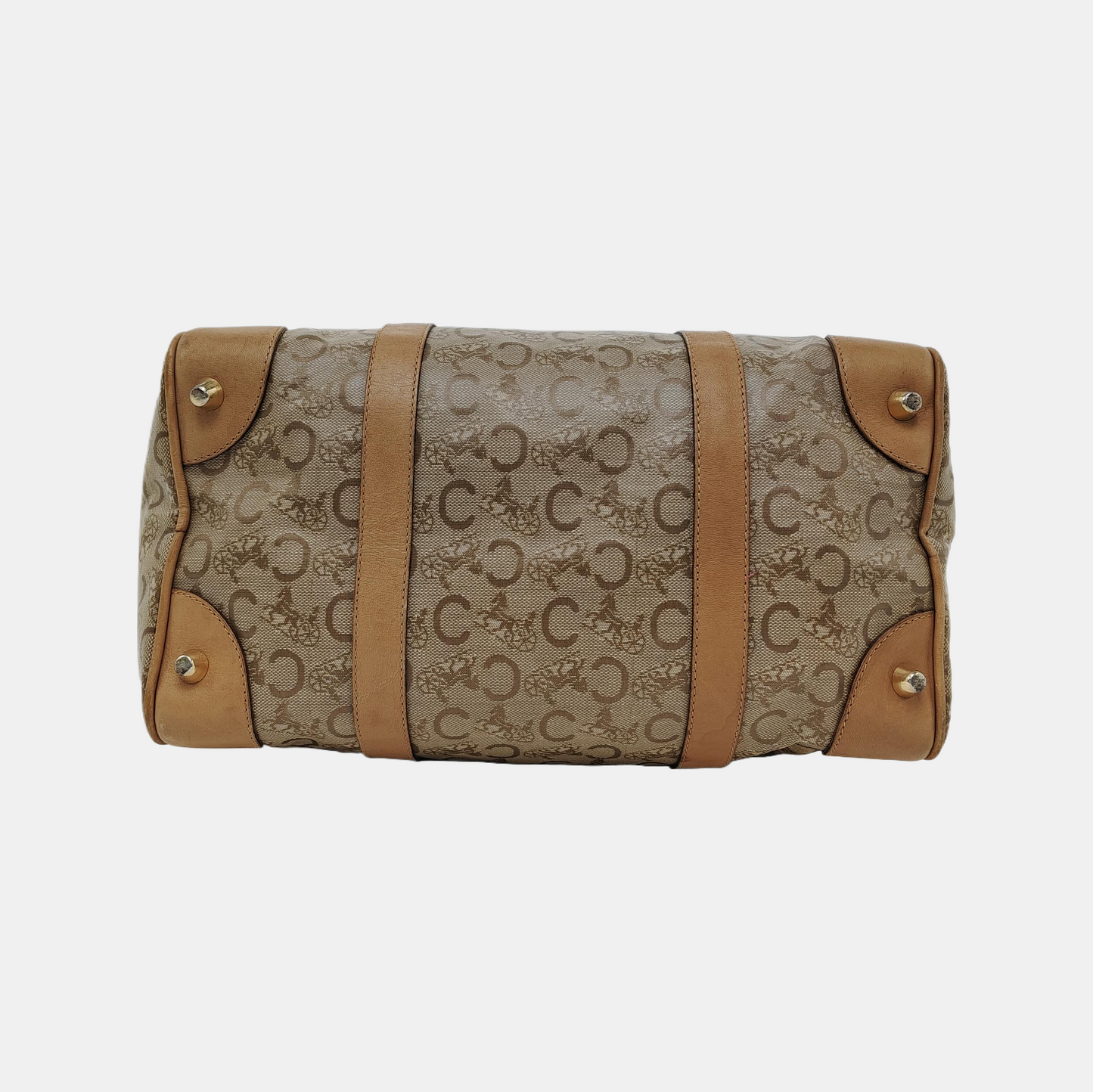 CELINE Khaki Plastic Triumph Handbag Golden hardware-(SKU)-943936664
