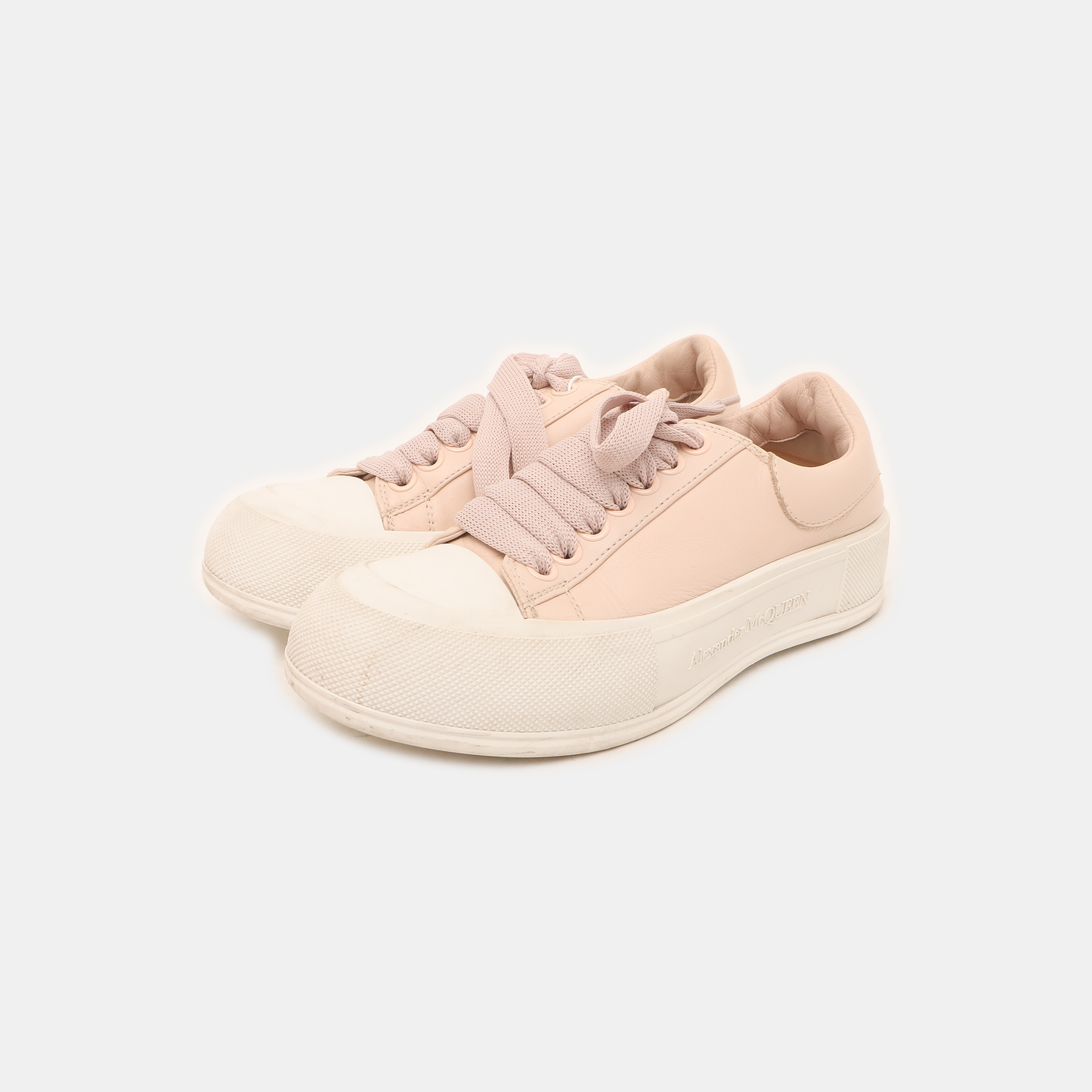 Alexander McQUEEN 37code Spring Autumn Pink Leather Women's Sports Casual Shoes-(SKU)-939721701