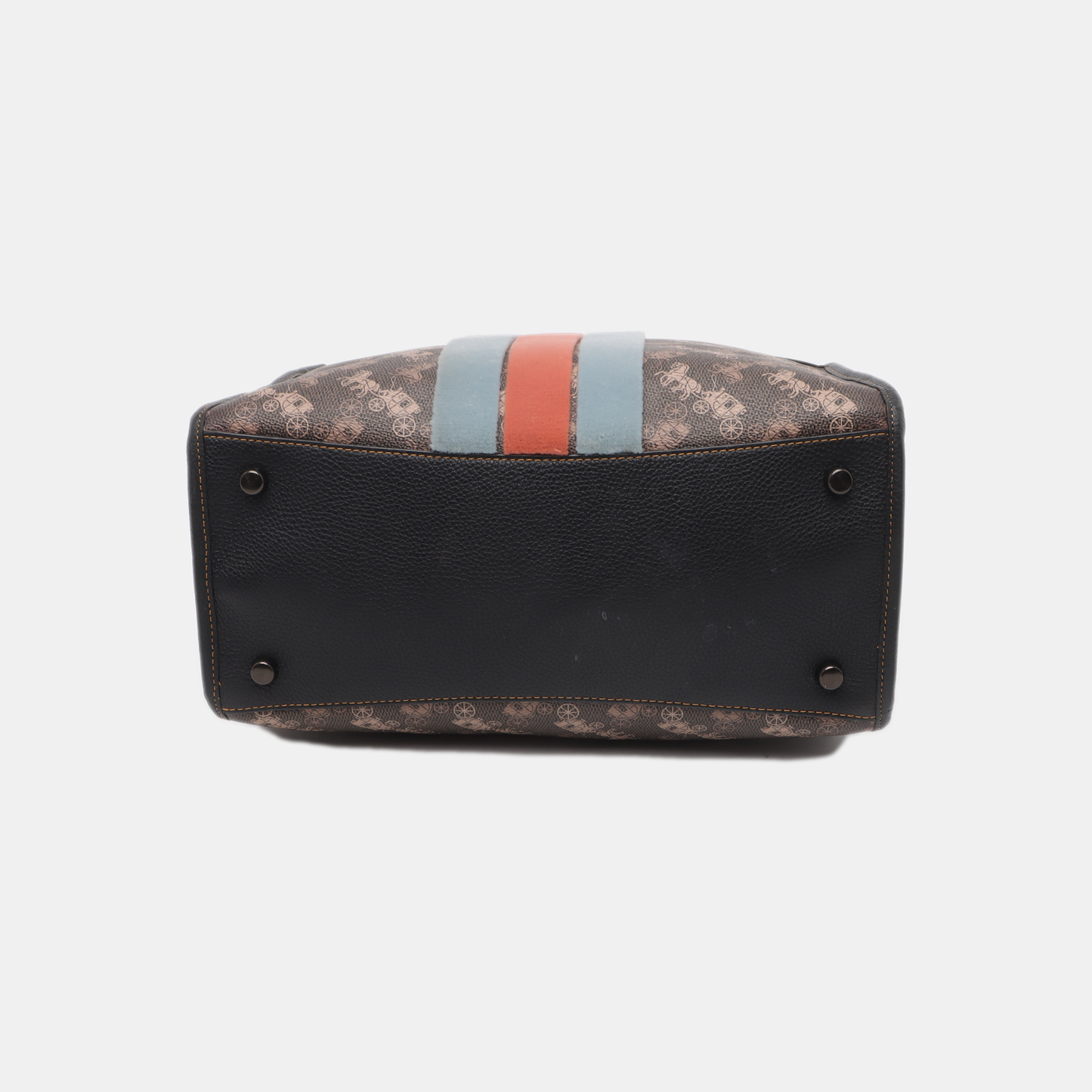 COACH FIELD Brown Coated Canvas Printed Carriage Single Shoulder Bag Crossbody Handbag Black hardware Pouch detachable shoulder strap-(SKU)-14243467
