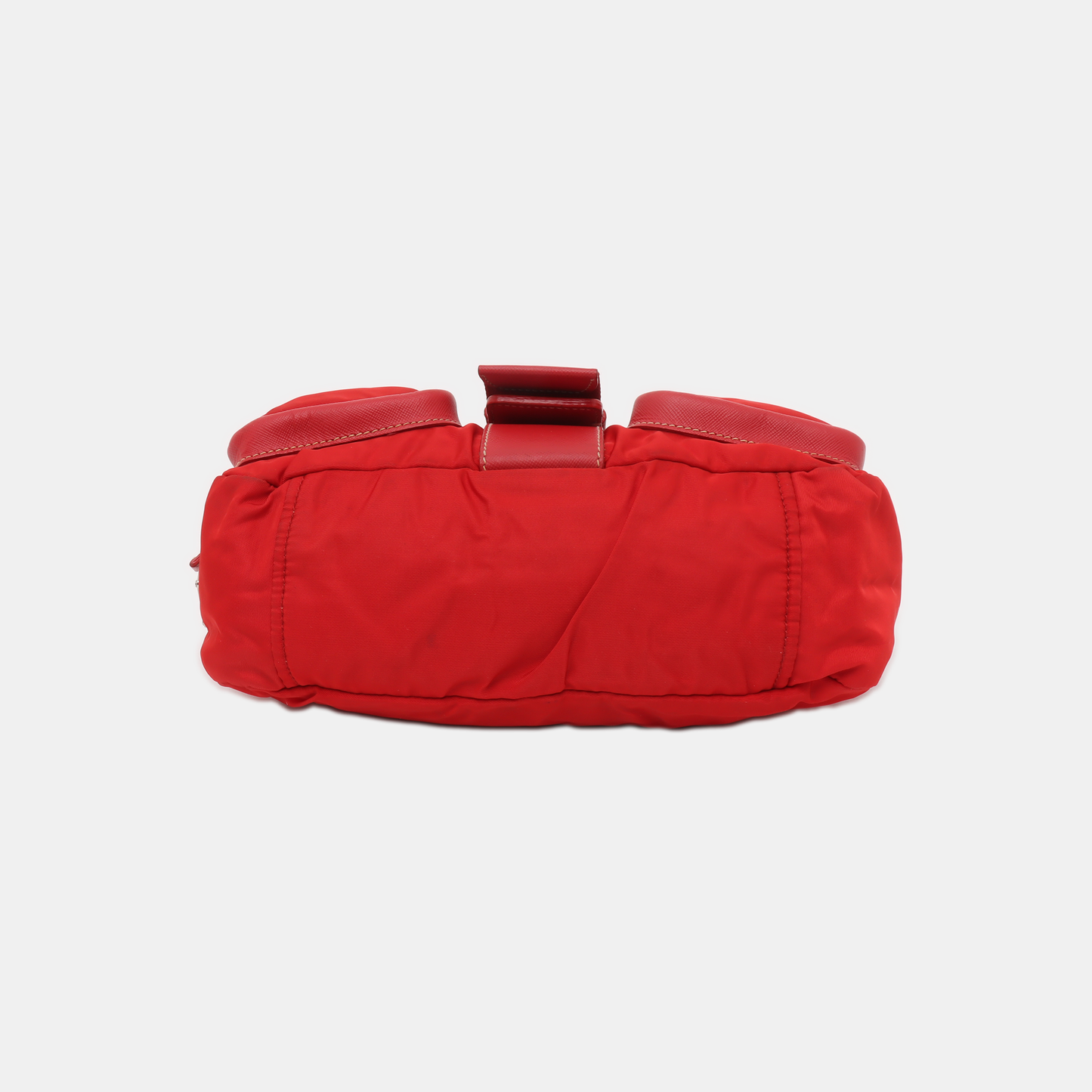 PRADA Red Nylon Single Shoulder Bag Silver Hardware Removable shoulder strap-(SKU)-939884646