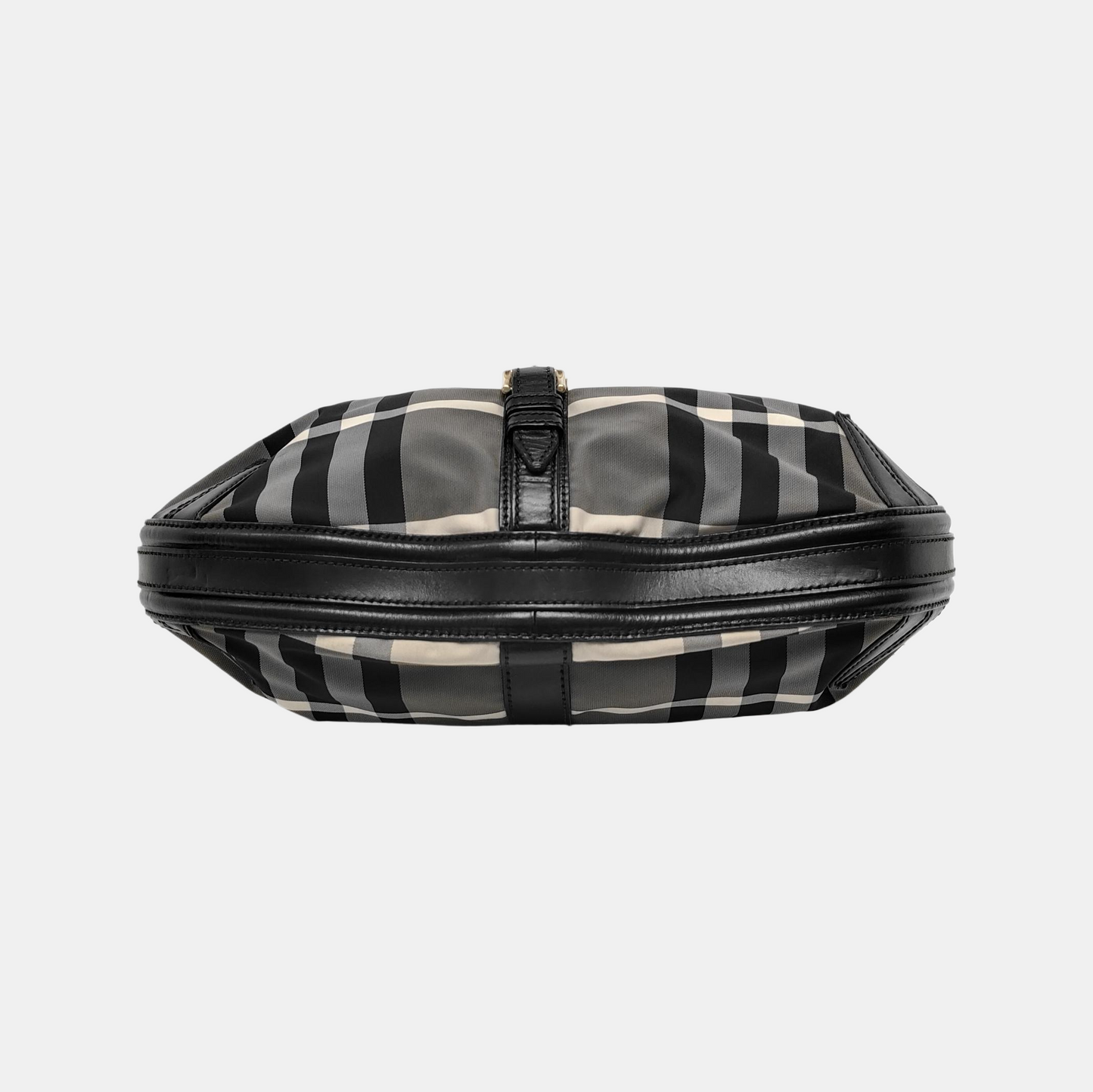 BURBERRY Gray Nylon Battle Horse Plaid Single Shoulder Bag Golden hardware-(SKU)-943189474