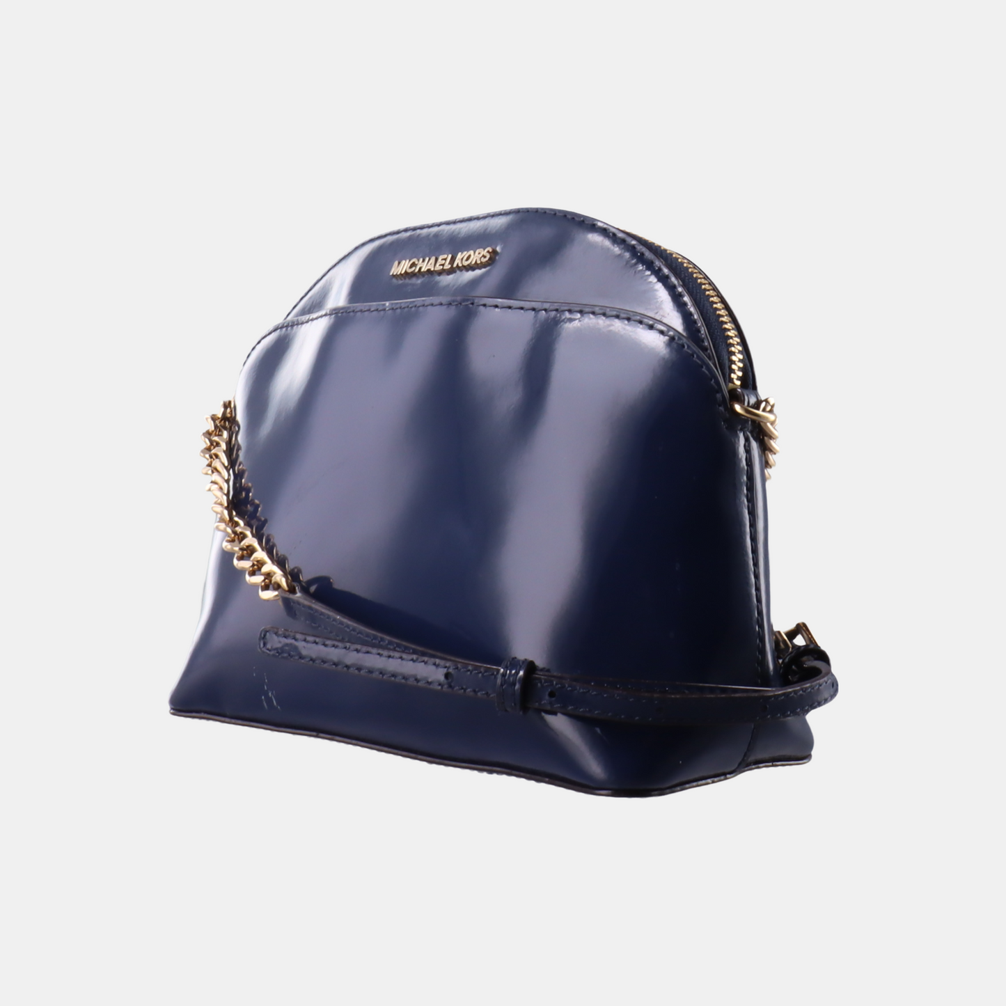 MICHAEL KORS Blue Patent Leather Single Shoulder Bag Crossbody Bag Golden hardware-(SKU)-14206783