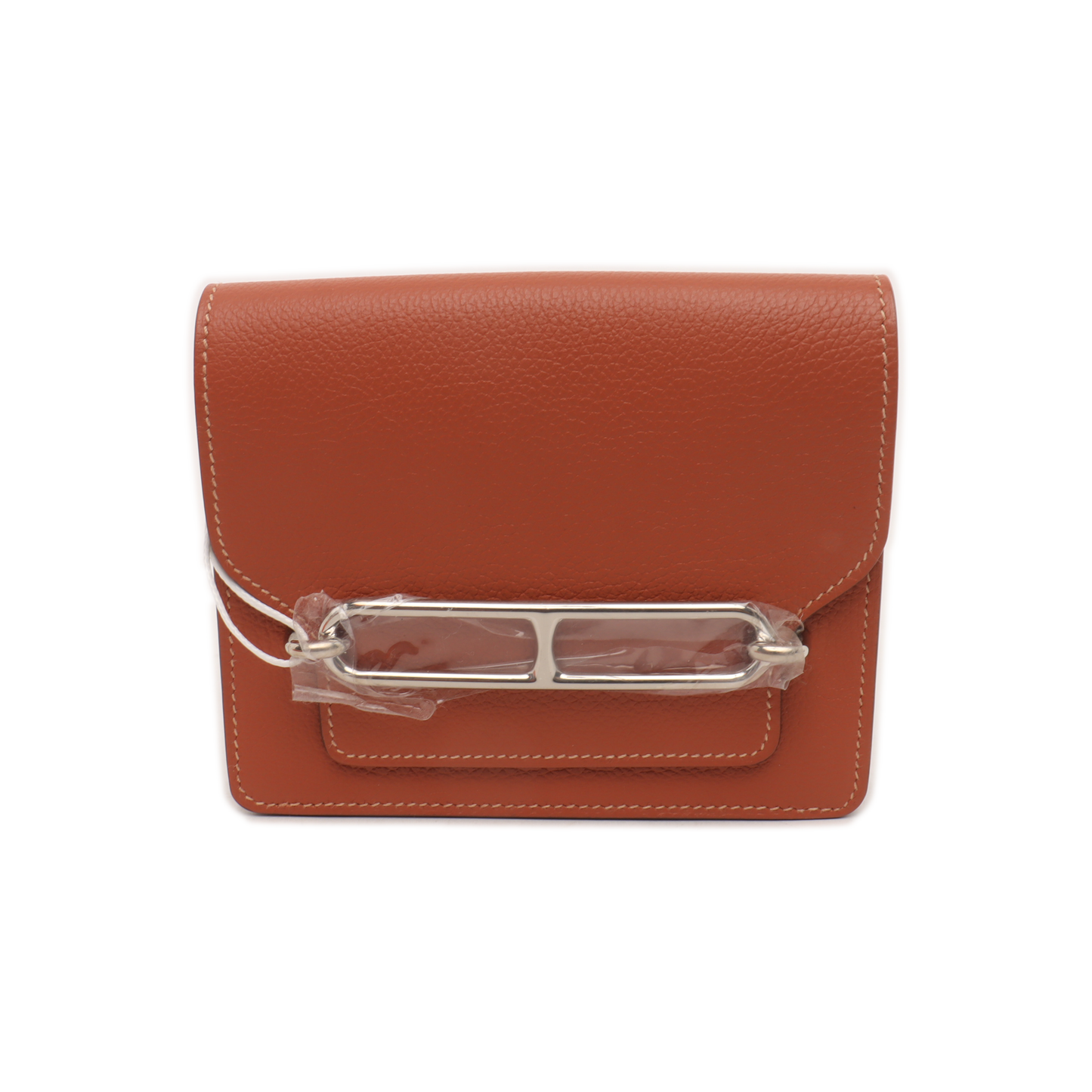 HERMÈS Roulis Slim Salmon Evercolor Leather Flap Wallet Silver Hardware Z Inside Pocket Complete Accessories-(SKU)-928395278