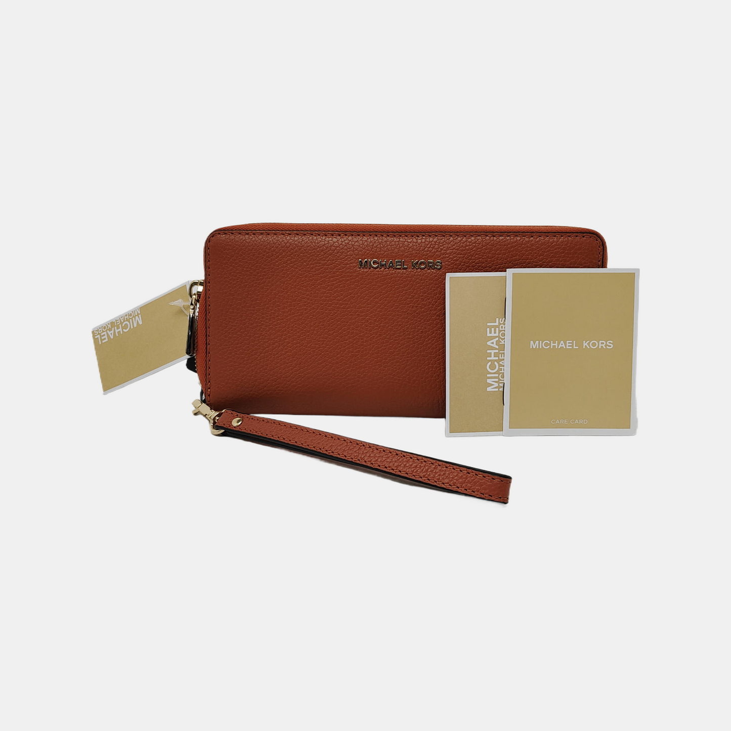 MICHAEL KORS Mercer Orange Cowhide Wallet Golden hardware-(SKU)-943455546