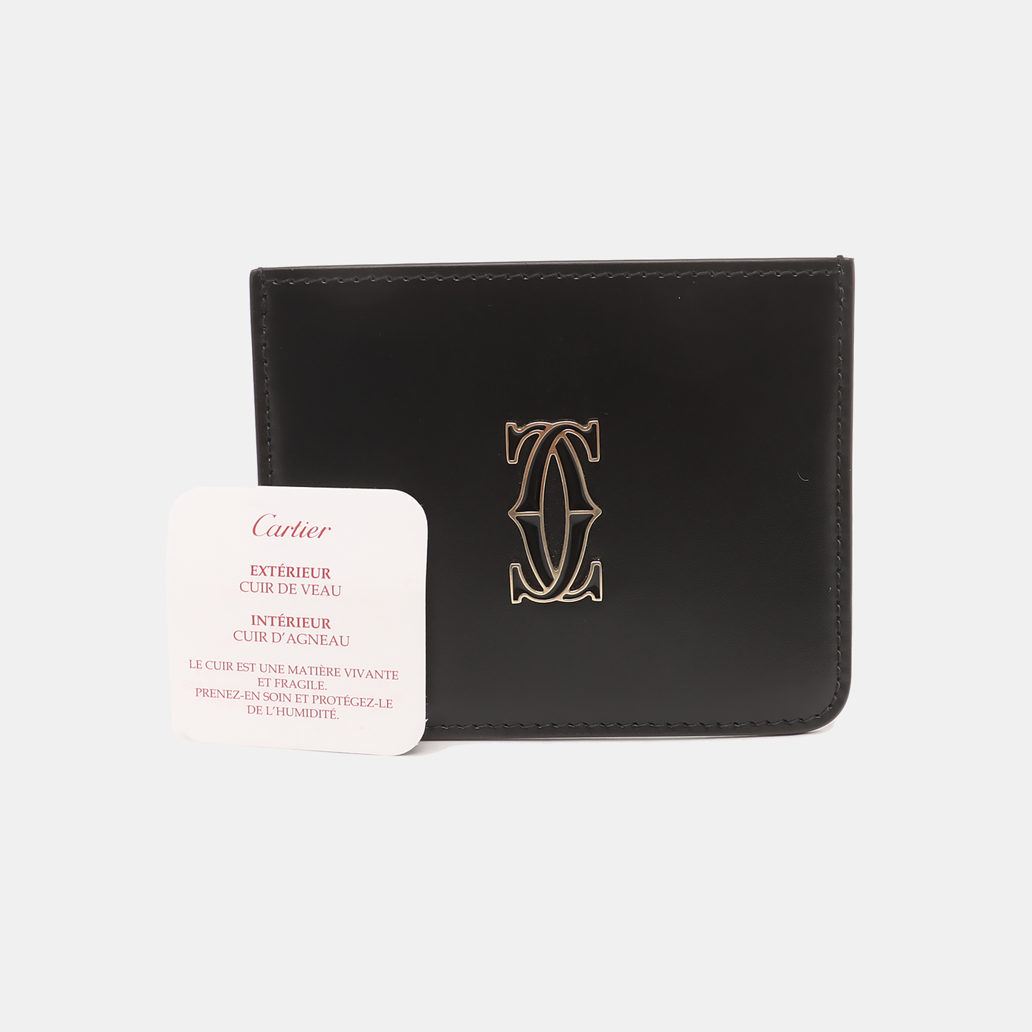 Cartier C DE CARTIER BAG Large size Black Cowhide Card Case-(SKU)-930388192