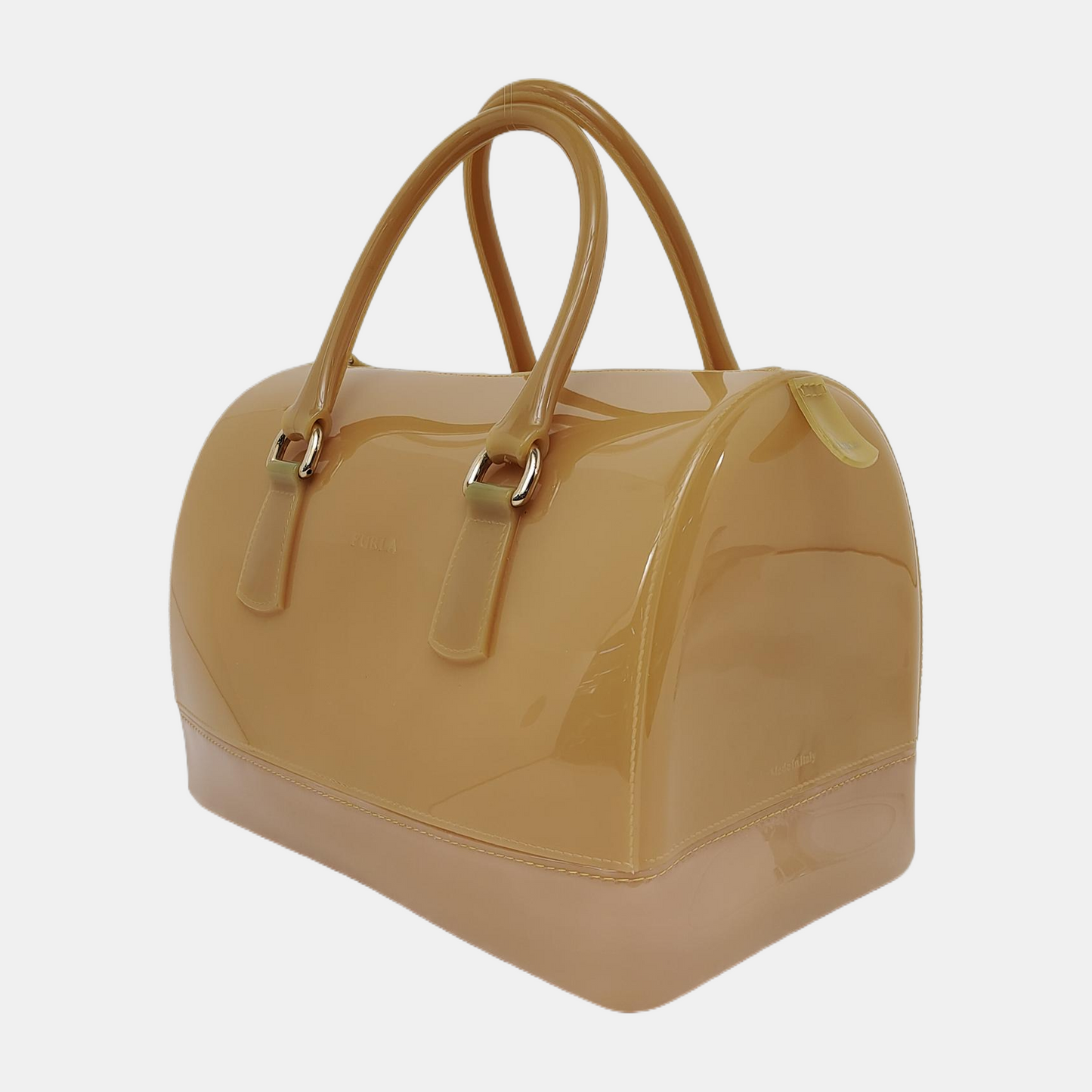 FURLA Candy Large size Brown special material handbag Golden hardware-(SKU)-944064333