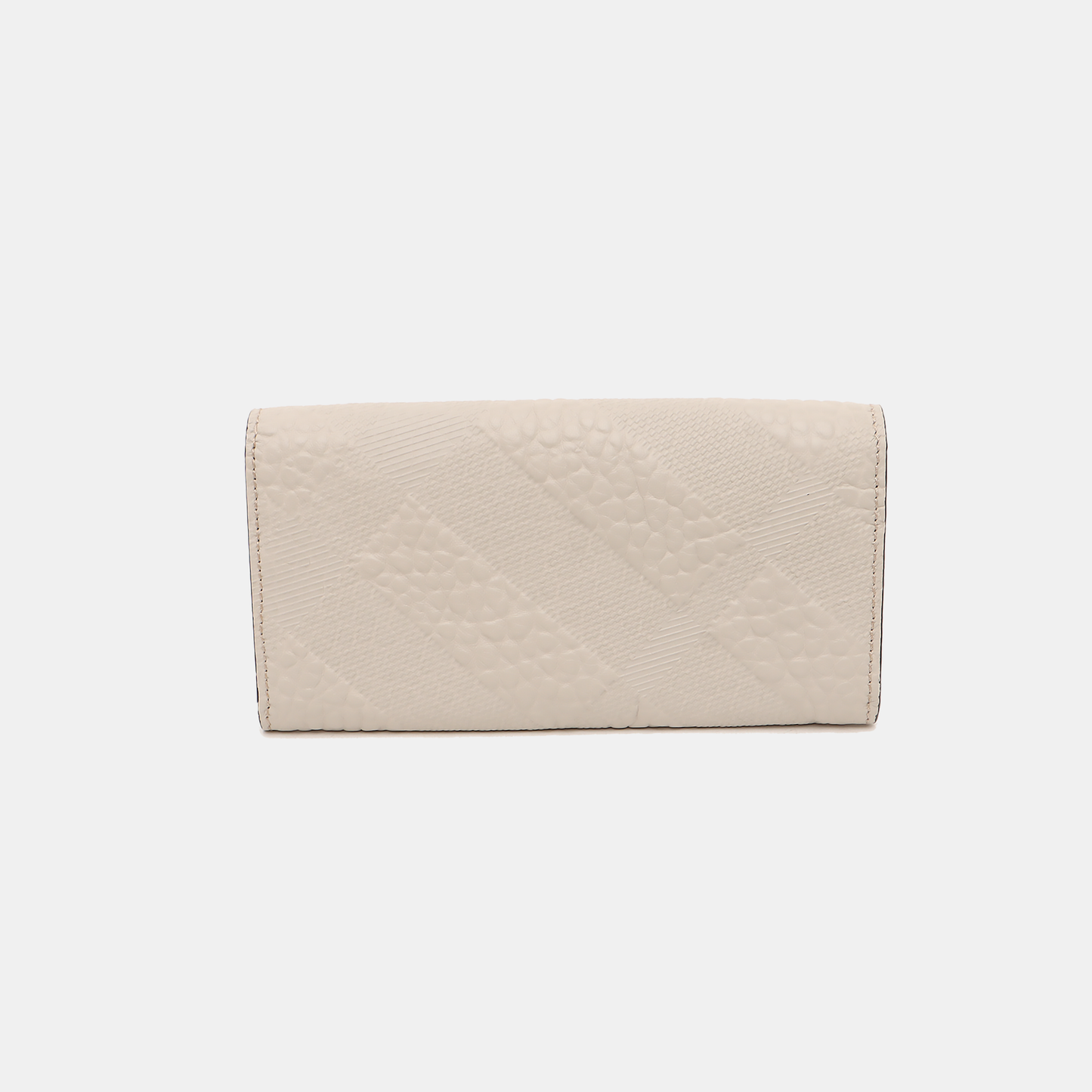BURBERRY Langley Gray Cowhide Embossed Wallet Golden hardware-(SKU)-14390190