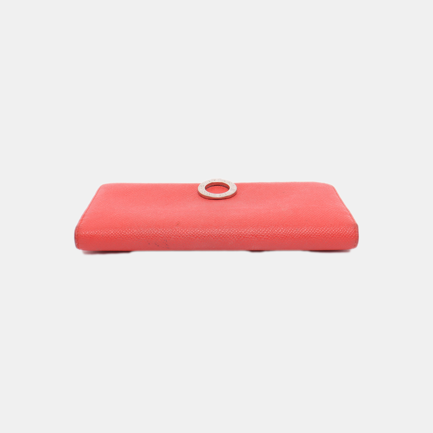 BVLGARI BVLGARI Red Leather Wallet Silver Hardware-(SKU)-13502847