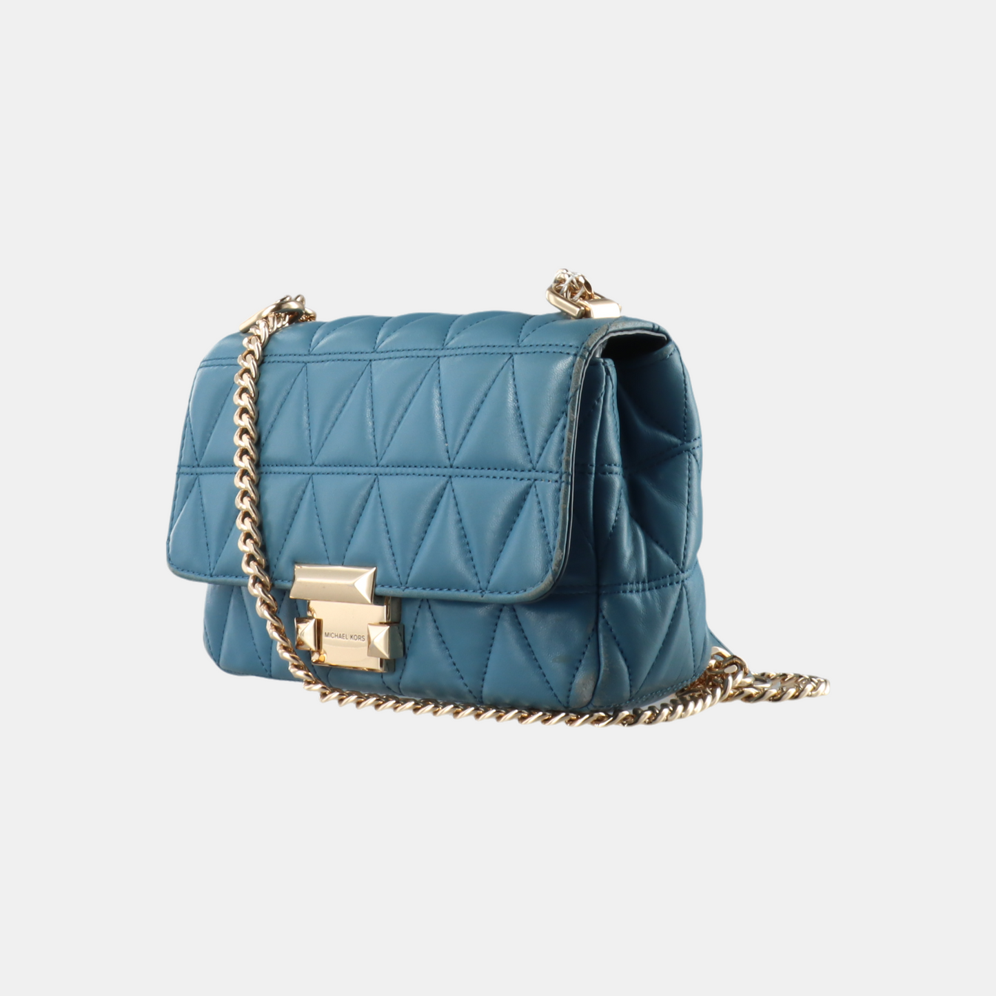 MICHAEL KORS Sloan Small size Blue Cowhide Quilted Crossbody Bag Single Shoulder Bag Golden hardware-(SKU)-12438263