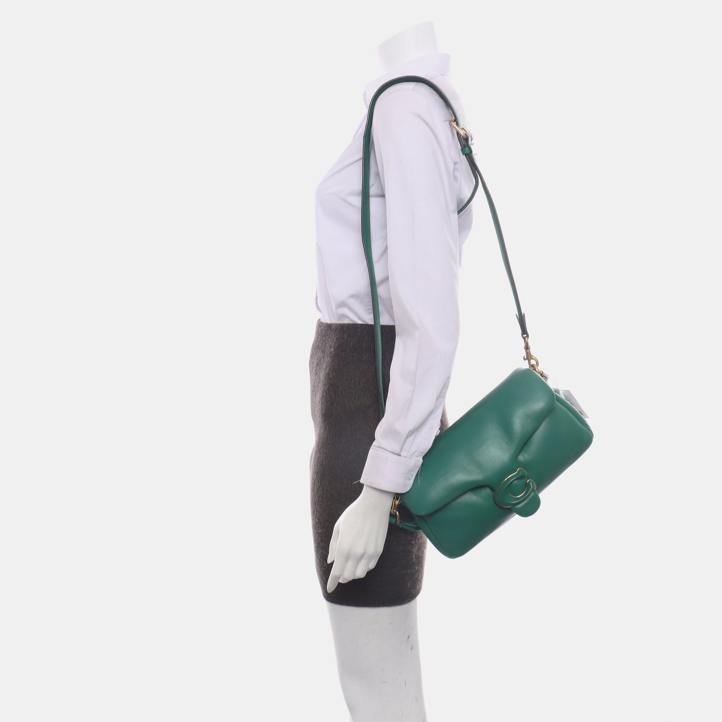 COACH PILLOW TABBY 26 Green Cowhide Crossbody Handbag Single Shoulder Bag Golden hardware shoulder straps-(SKU)-13671839