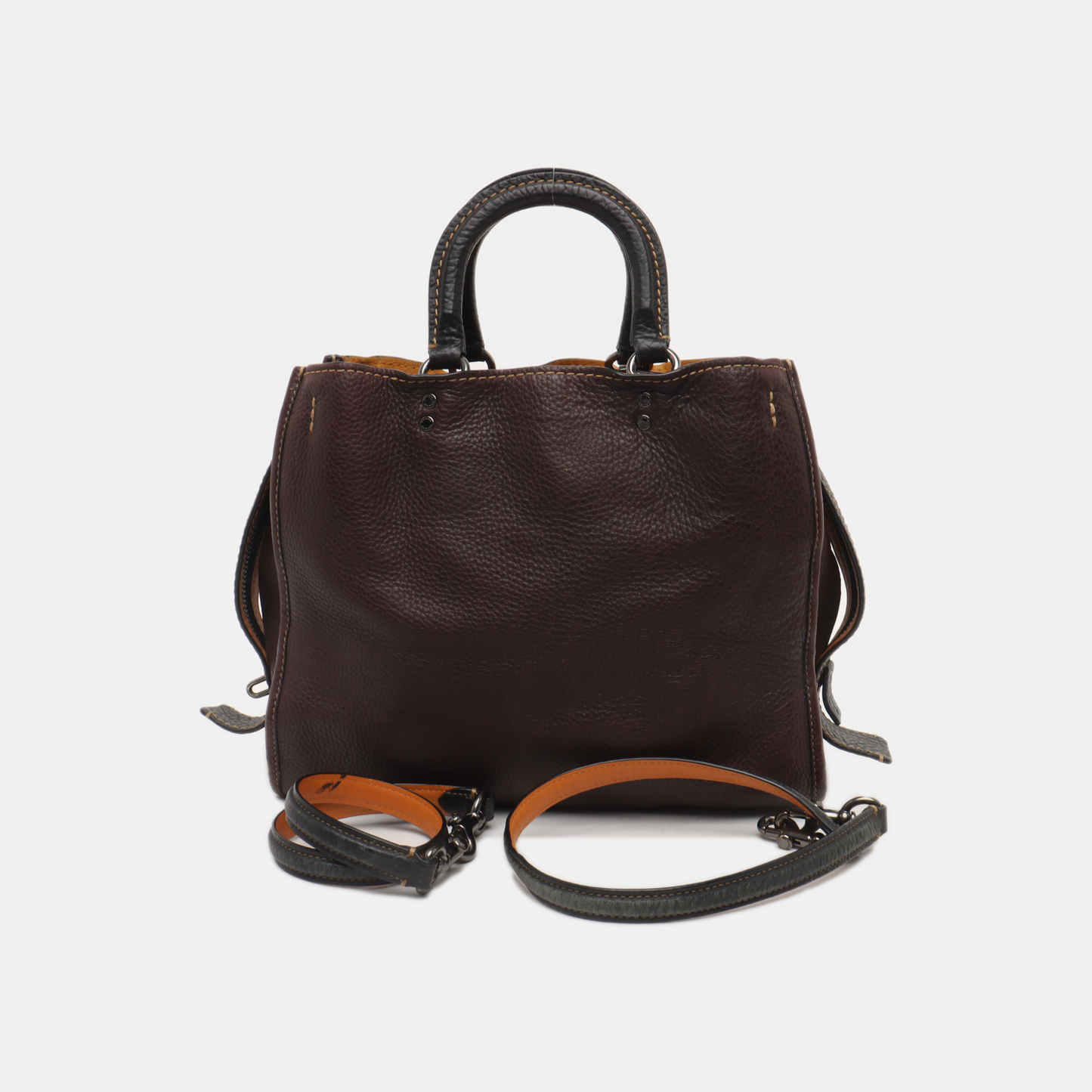 COACH ROGUE Maroon Cowhide Single Shoulder Bag Handbag Black hardware shoulder straps-(SKU)-935376340