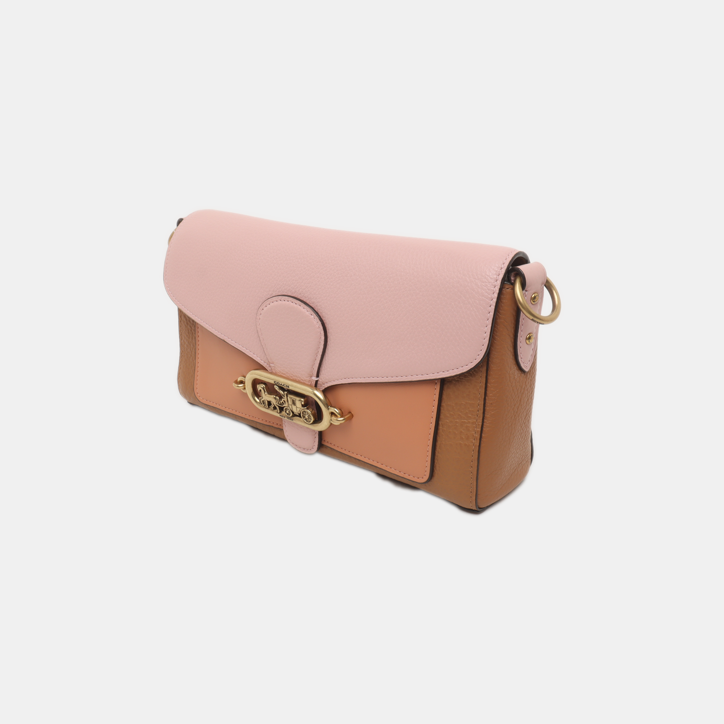 COACH Brown Cowhide Carriage Single Shoulder Bag Tote Bag Golden hardware shoulder straps-(SKU)-935365230